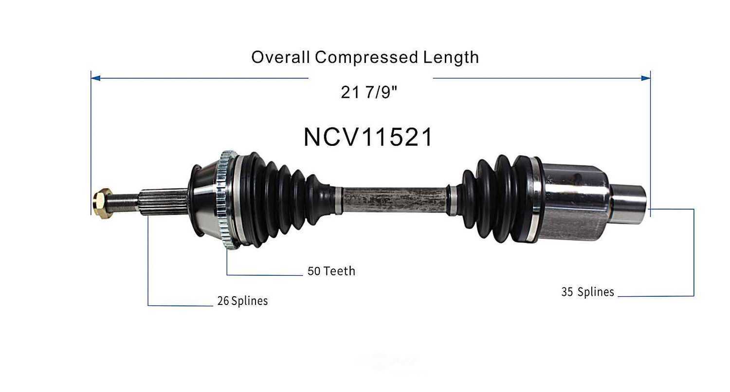 GSP NORTH AMERICA INC. - New CV Axle (Front Left) - AD8 NCV11521