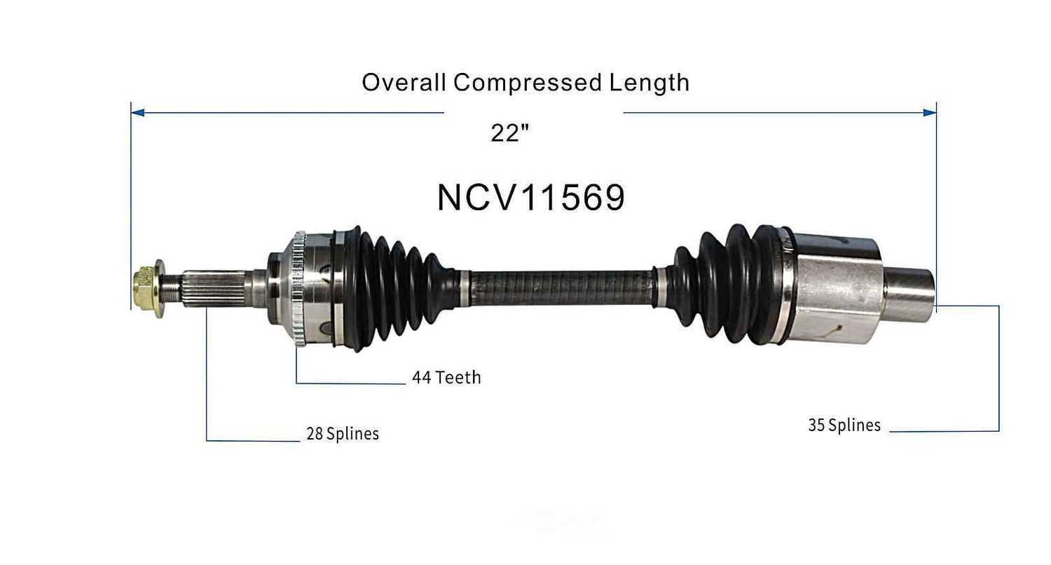 GSP NORTH AMERICA INC. - New CV Axle (Front Right) - AD8 NCV11569