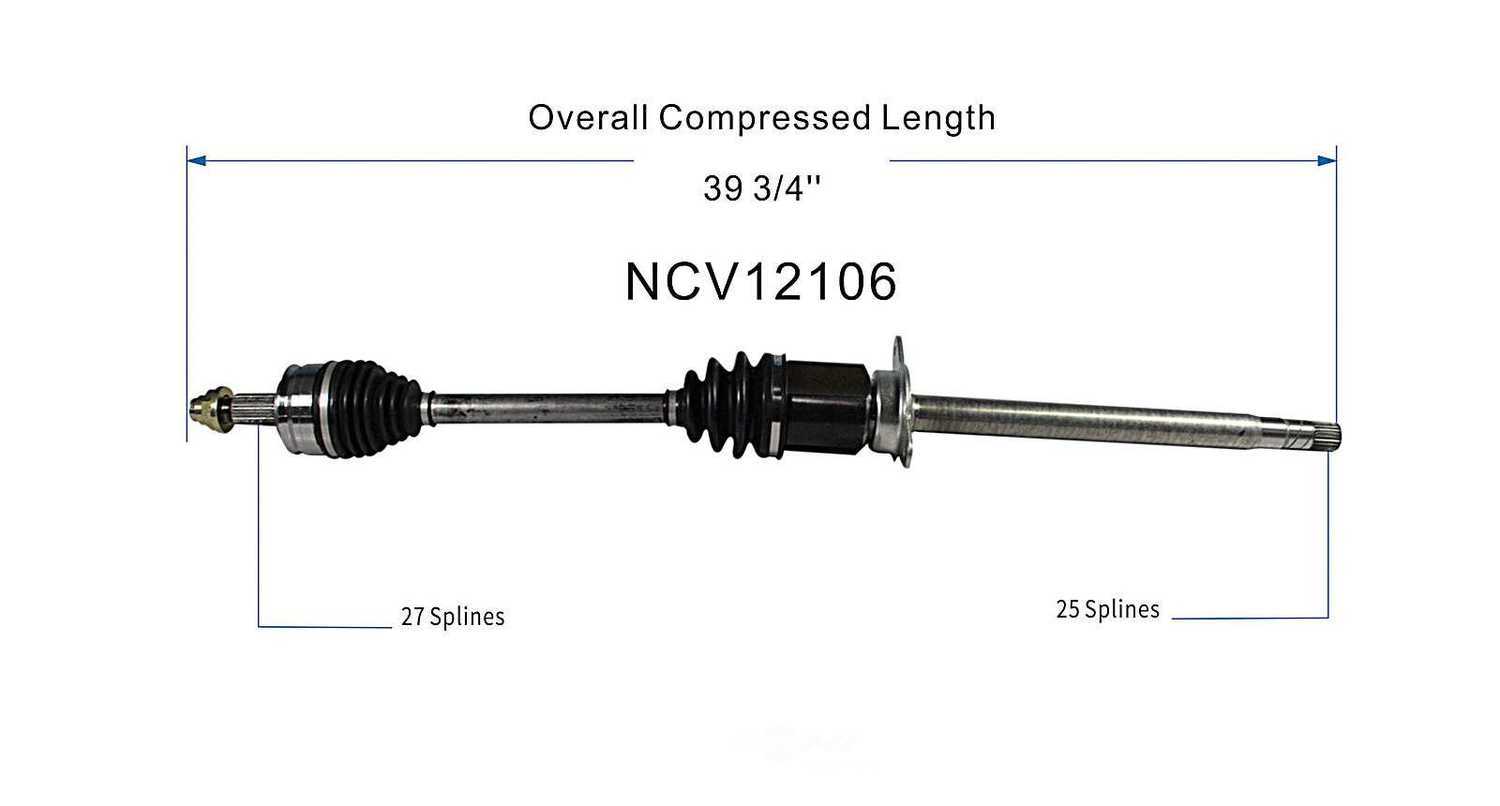 GSP NORTH AMERICA INC. - New CV Axle - AD8 - ncv12106
