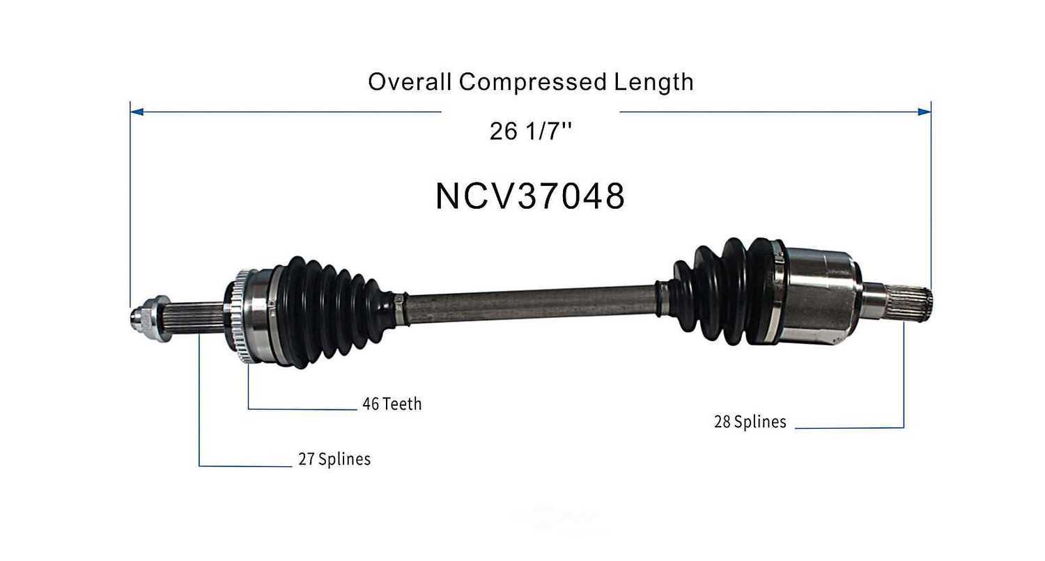 GSP NORTH AMERICA INC. - New CV Axle (Front Left) - AD8 NCV37048