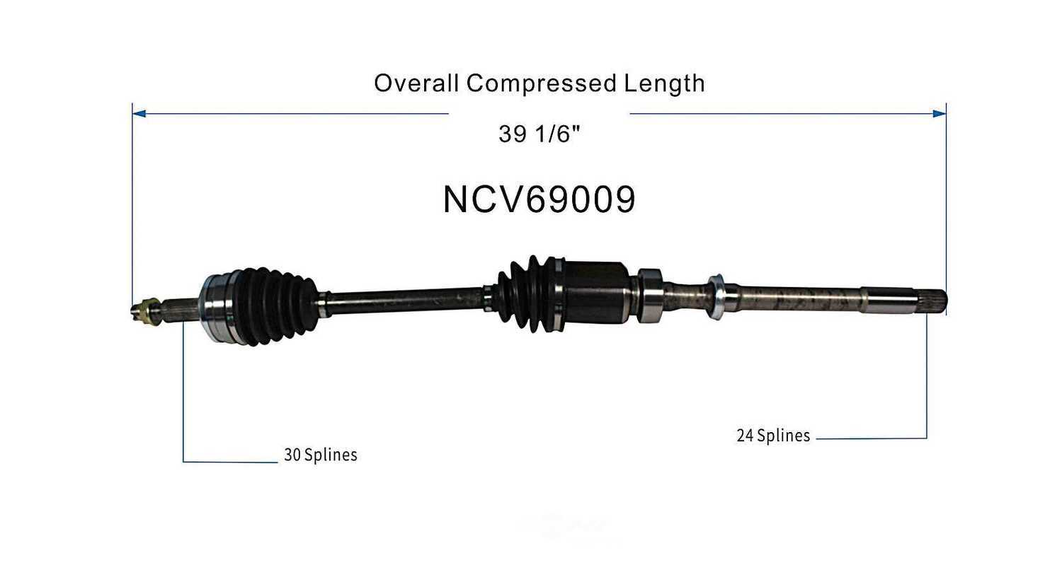 GSP NORTH AMERICA INC. - New CV Axle (Front Right) - AD8 NCV69009