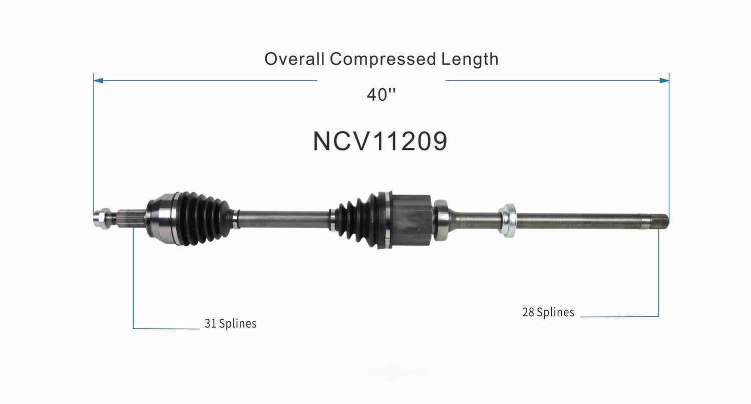 GSP NORTH AMERICA INC. - New CV Axle (Front Right) - AD8 NCV11209