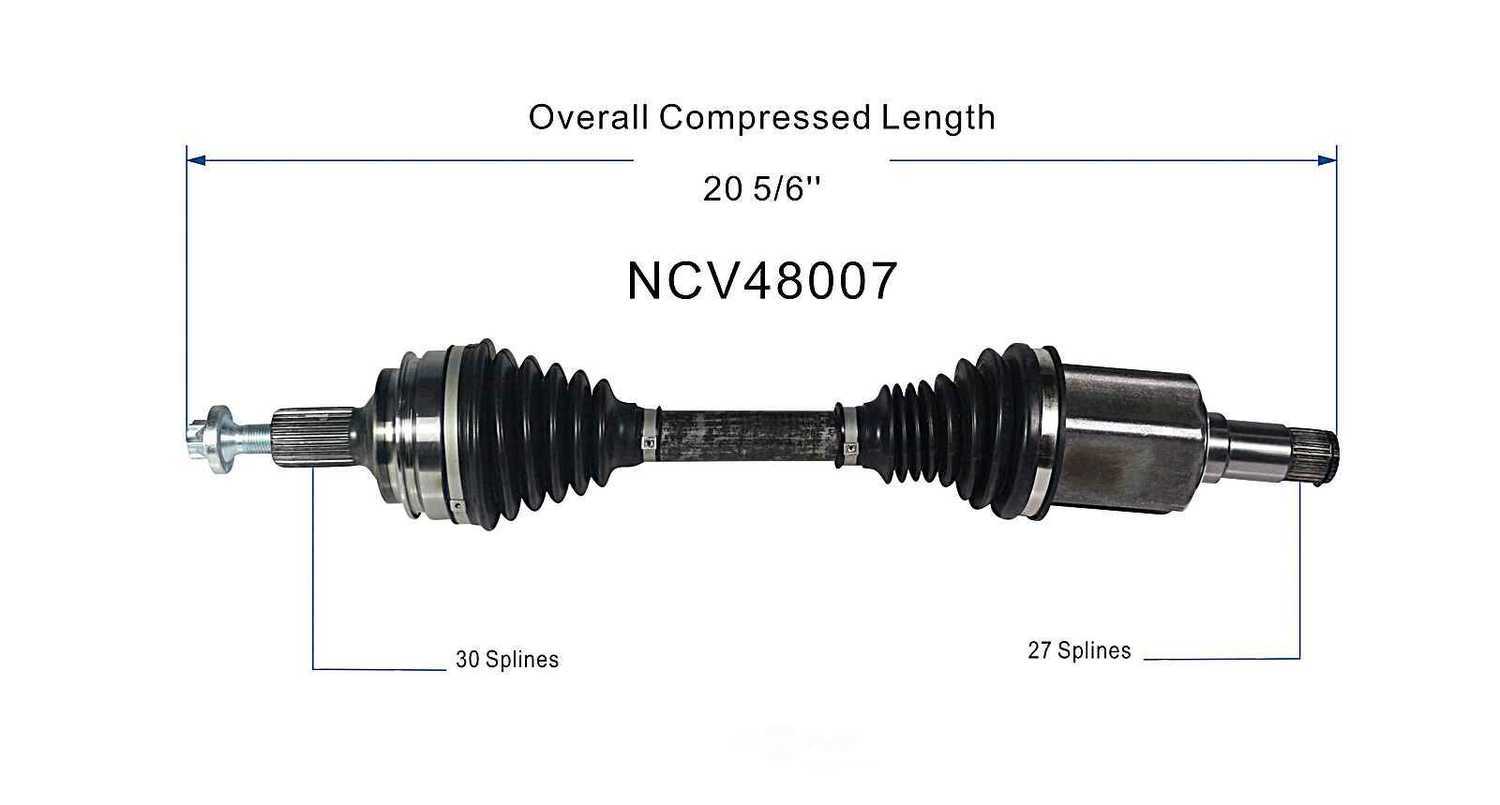 GSP NORTH AMERICA INC. - New CV Axle (Front Right) - AD8 NCV48007