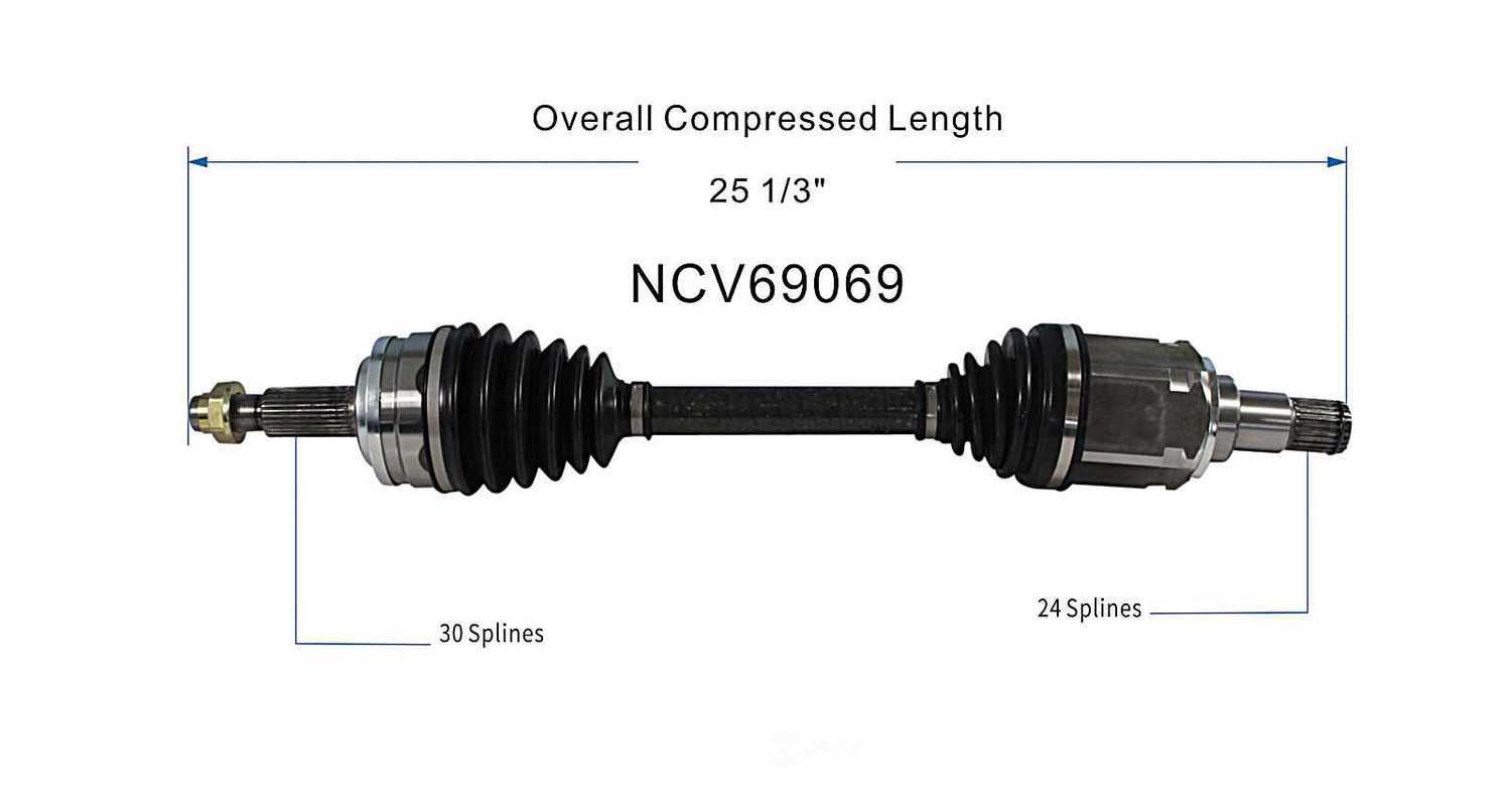 GSP NORTH AMERICA INC. - New CV Axle (Front Left) - AD8 NCV69069
