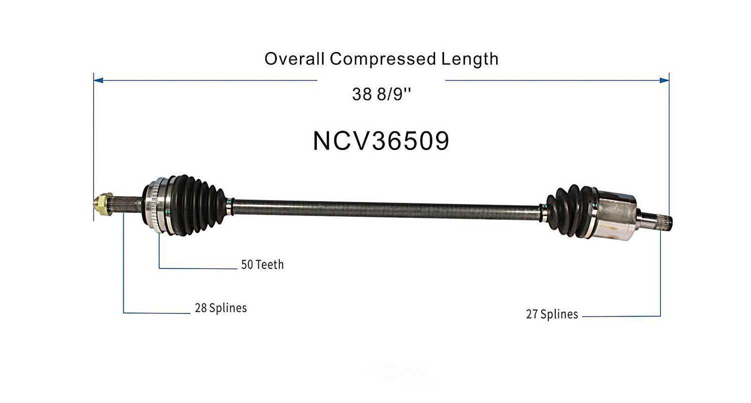 GSP NORTH AMERICA INC. - New CV Axle - AD8 - ncv36509