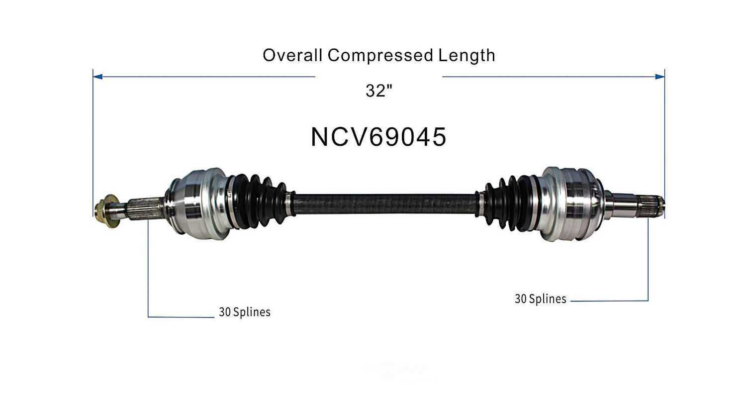 GSP NORTH AMERICA INC. - New CV Axle - AD8 NCV69045