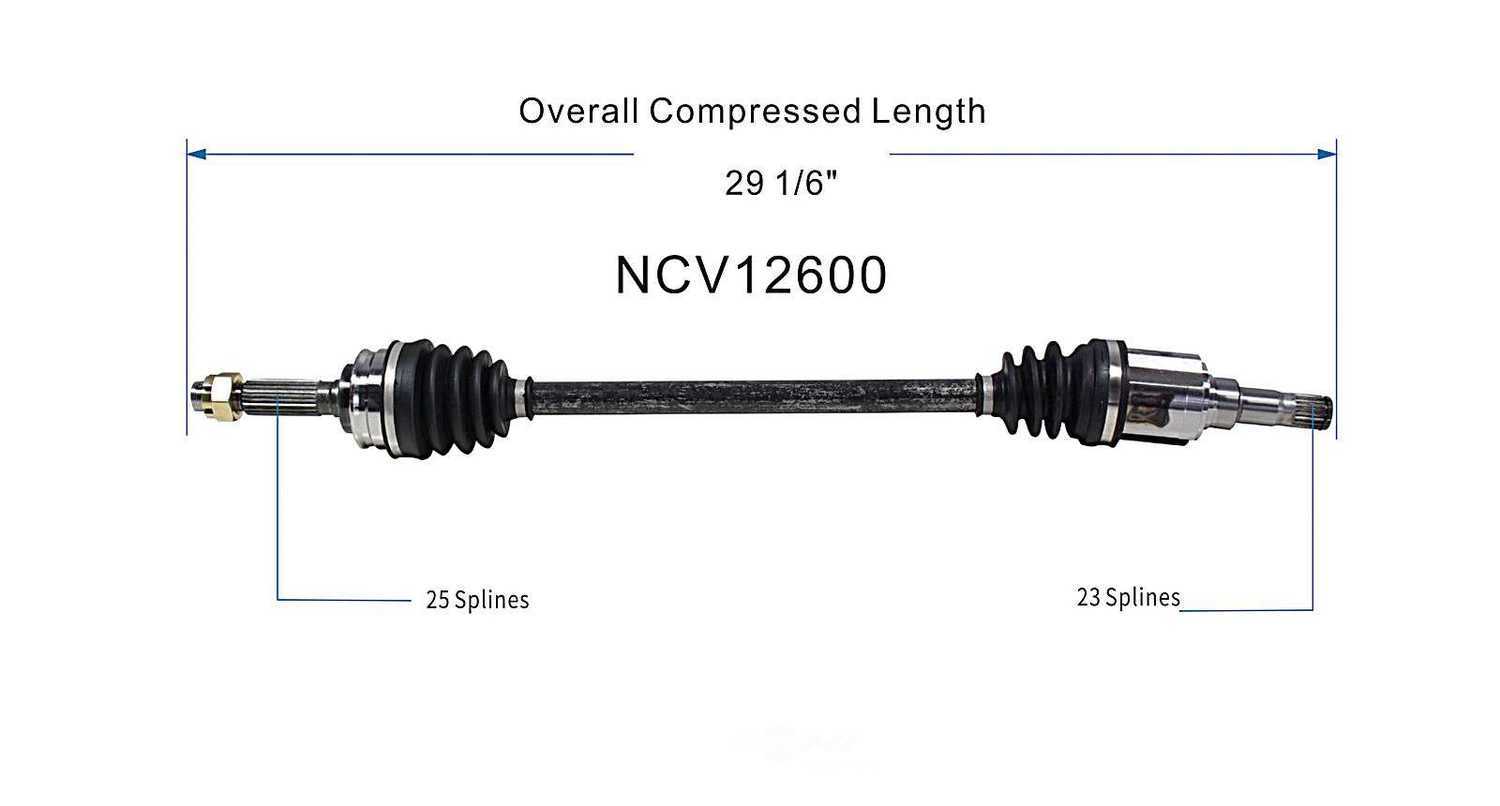GSP NORTH AMERICA INC. - New CV Axle - AD8 NCV12600