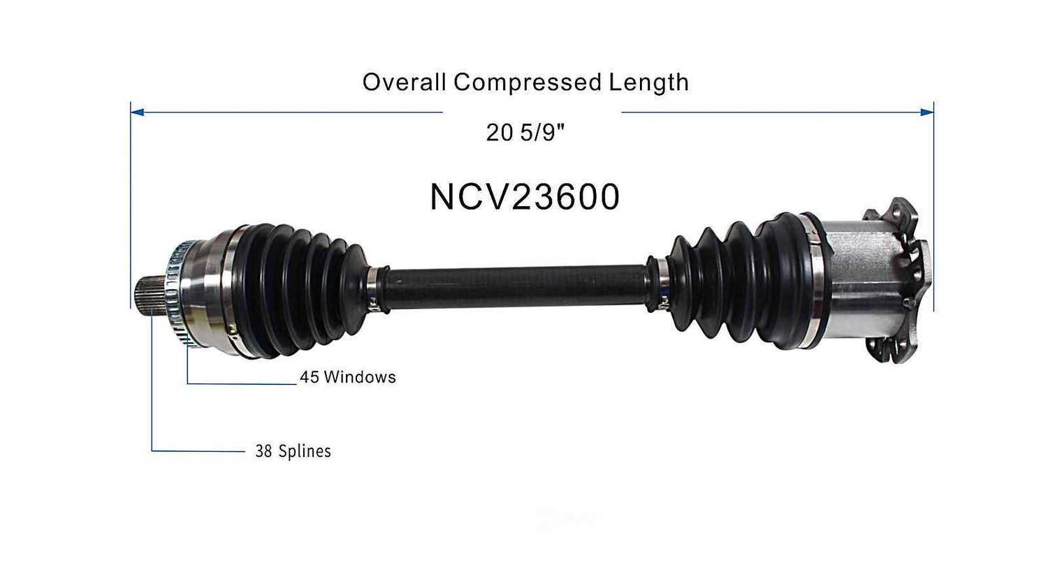GSP NORTH AMERICA INC. - New CV Axle (Front) - AD8 NCV23600