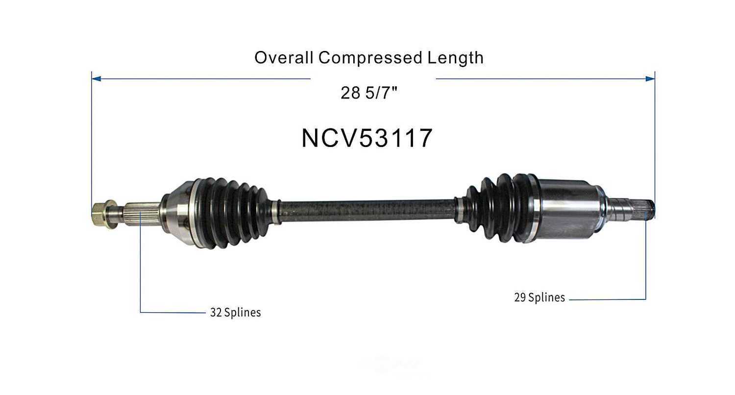 GSP NORTH AMERICA INC. - New CV Axle (Front Left) - AD8 NCV53117