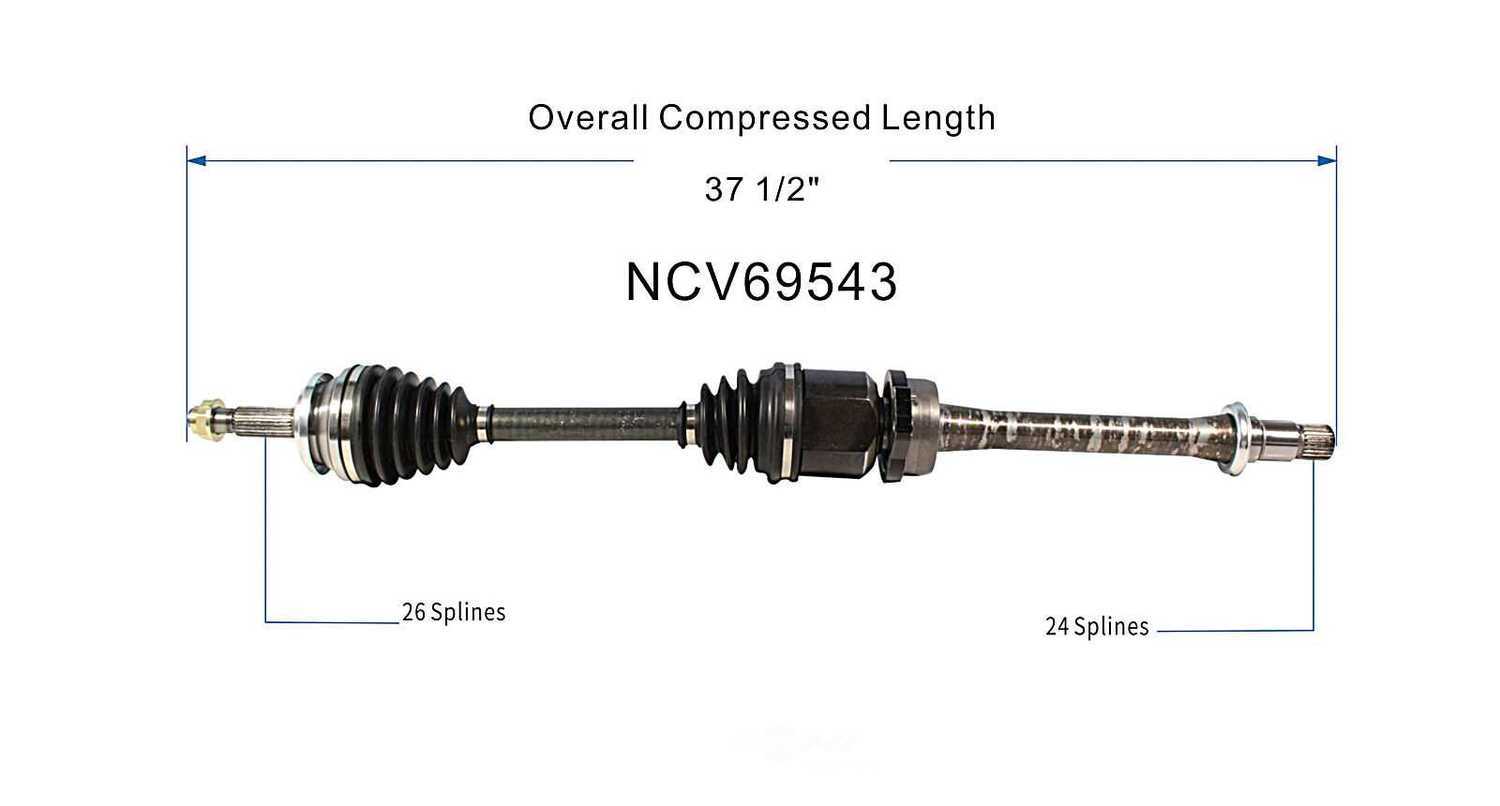 GSP NORTH AMERICA INC. - New CV Axle (Front Right) - AD8 NCV69543