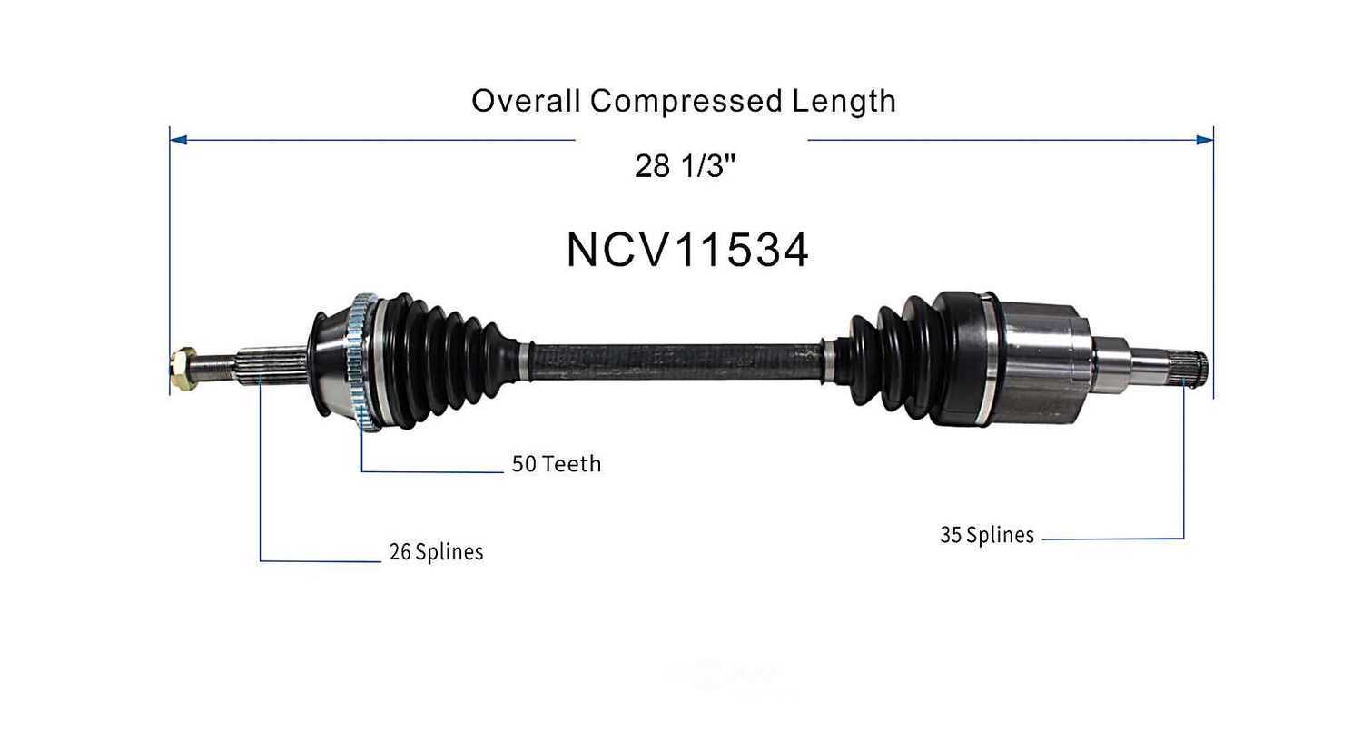 GSP NORTH AMERICA INC. - New CV Axle (Front Right) - AD8 NCV11534