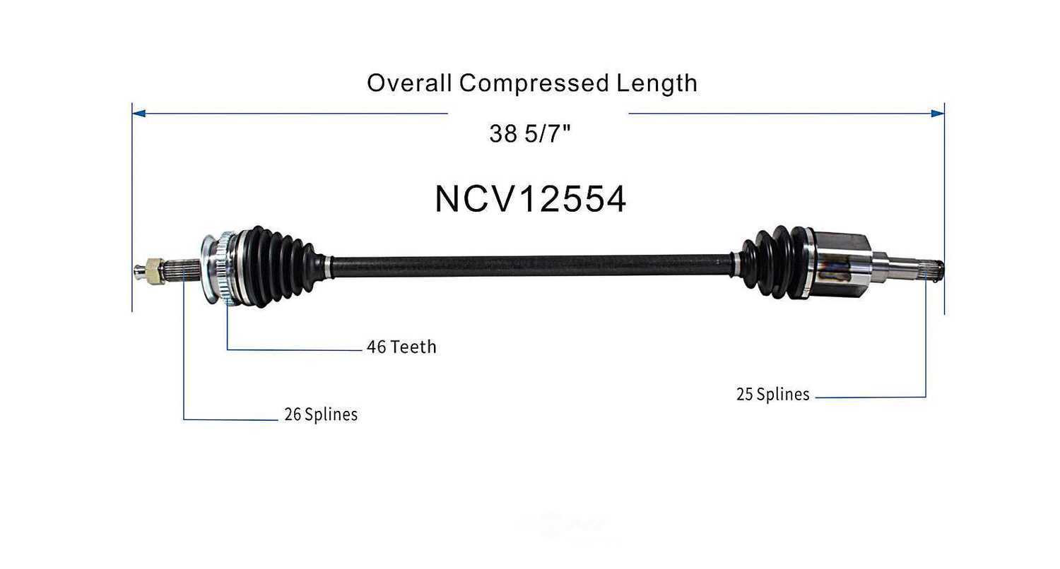GSP NORTH AMERICA INC. - New CV Axle - AD8 - ncv12554