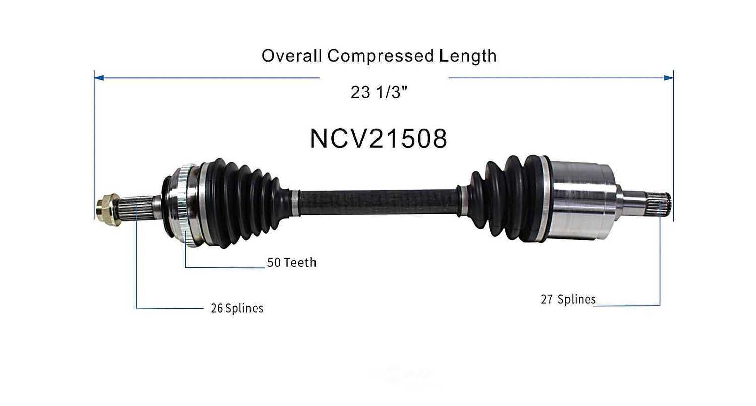 GSP NORTH AMERICA INC. - New CV Axle (Front Right) - AD8 NCV21508