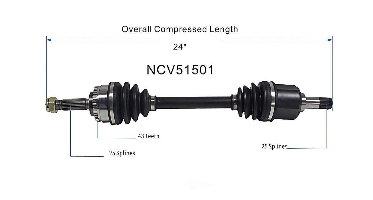 GSP NORTH AMERICA INC. - New CV Axle - AD8 - ncv51501