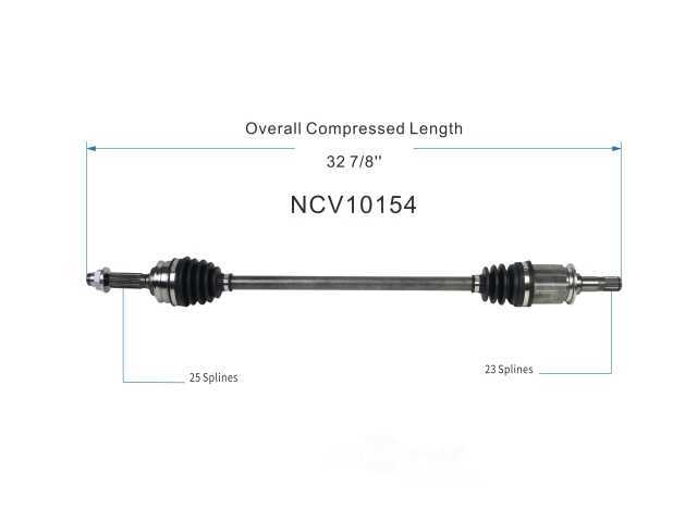 GSP NORTH AMERICA INC. - New CV Axle (Rear Right) - AD8 NCV10154