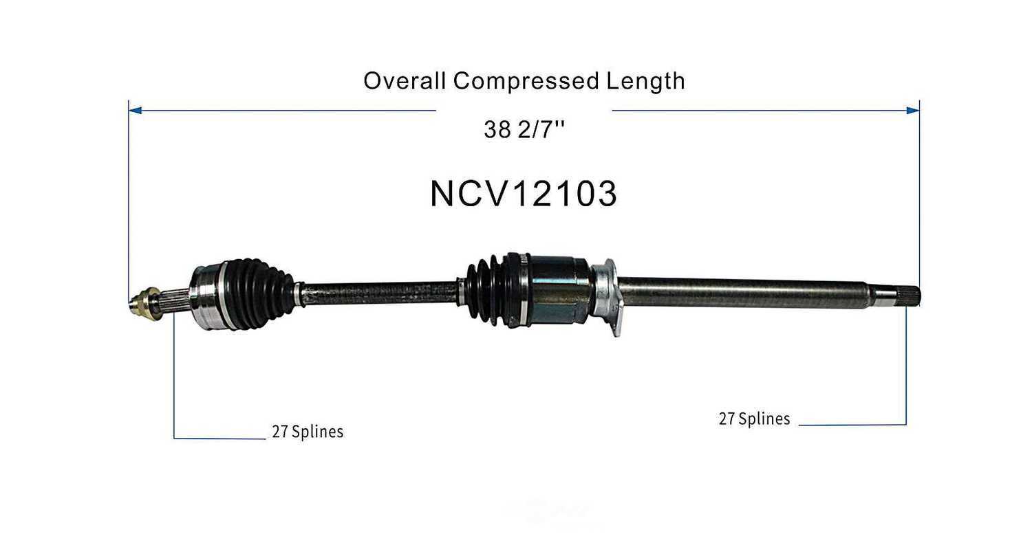GSP NORTH AMERICA INC. - New CV Axle - AD8 NCV12103