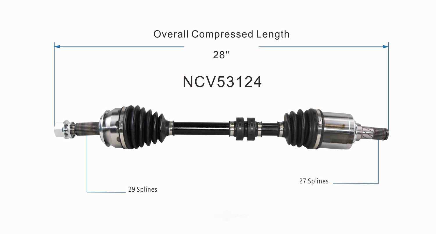 GSP NORTH AMERICA INC. - New CV Axle (Front Left) - AD8 NCV53124