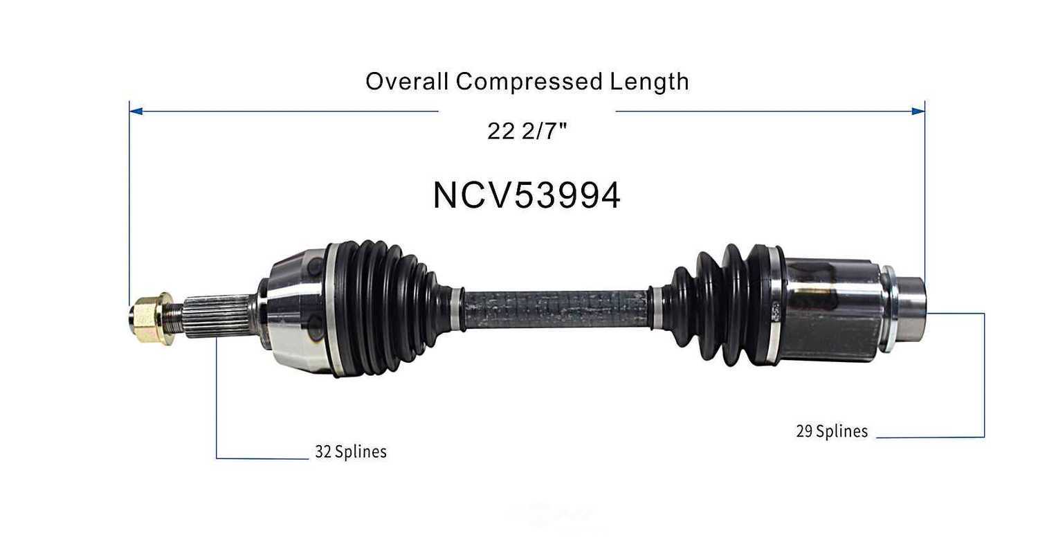 GSP NORTH AMERICA INC. - New CV Axle (Front Right) - AD8 NCV53994