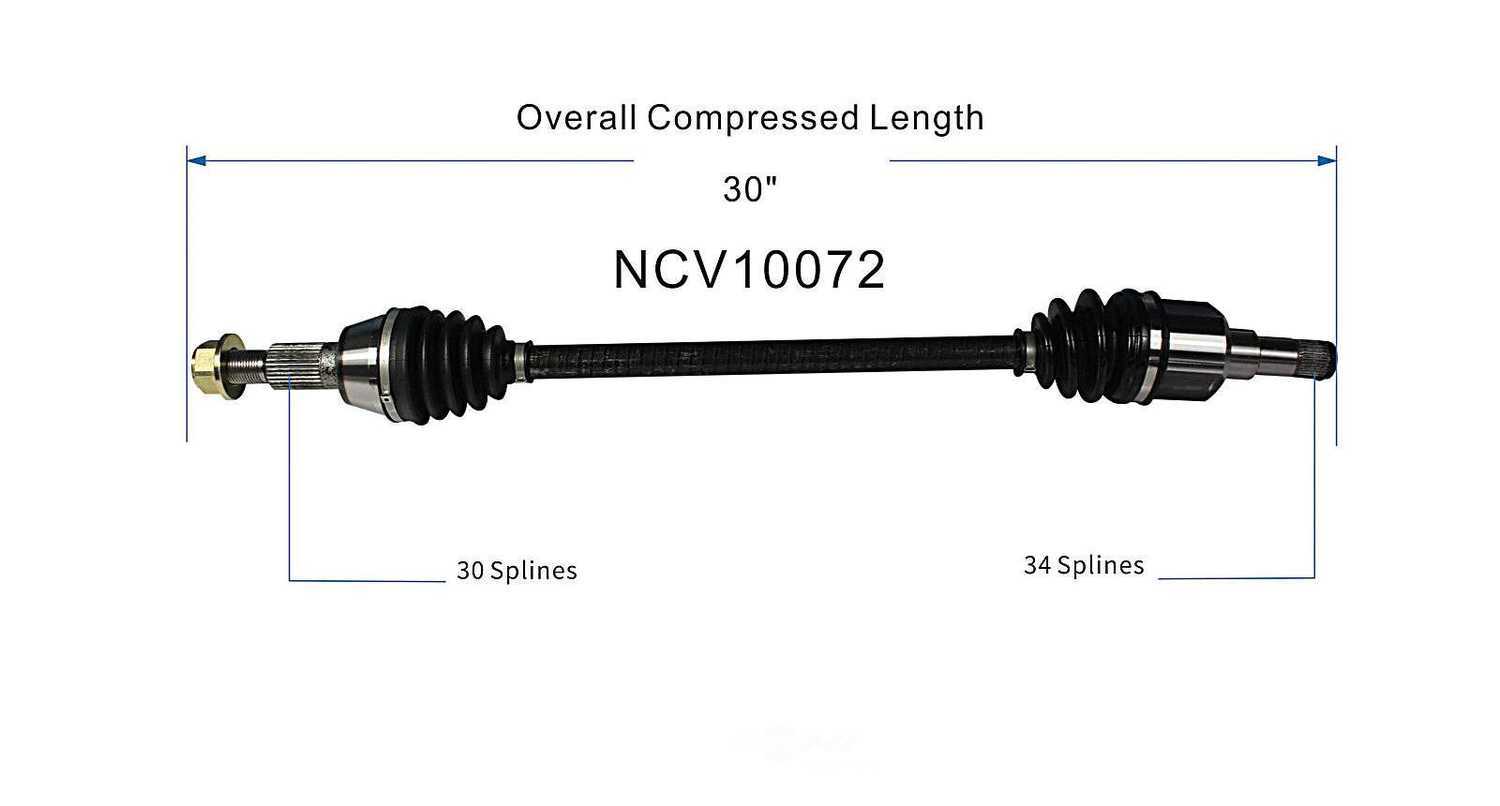 GSP NORTH AMERICA INC. - New CV Axle (Rear Left) - AD8 NCV10072