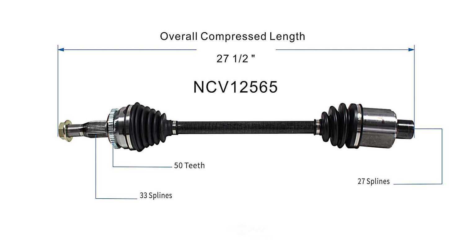 GSP NORTH AMERICA INC. - New CV Axle (Front Left) - AD8 NCV12565