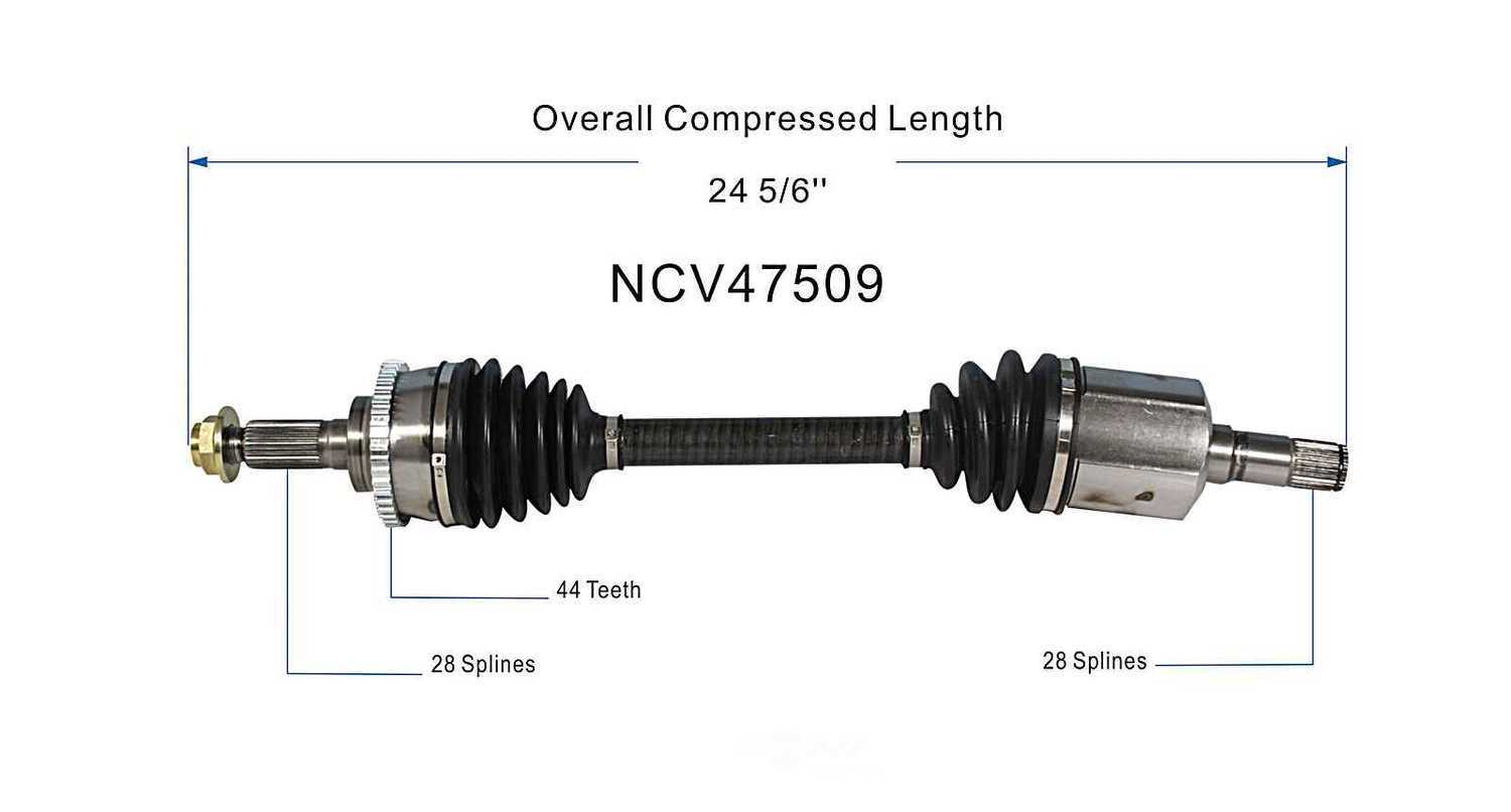 GSP NORTH AMERICA INC. - New CV Axle (Front Left) - AD8 NCV47509
