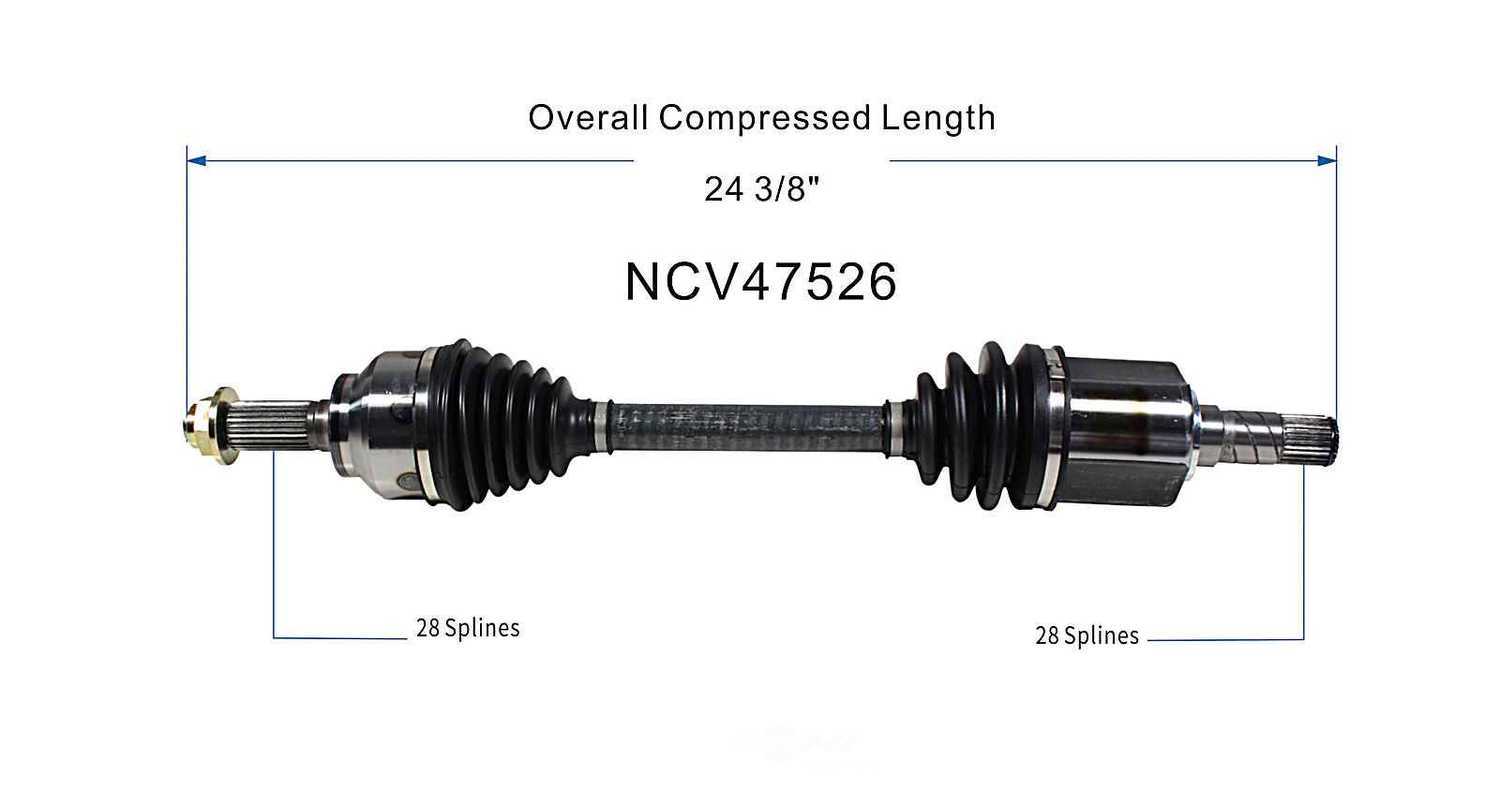 GSP NORTH AMERICA INC. - New CV Axle (Front Left) - AD8 NCV47526