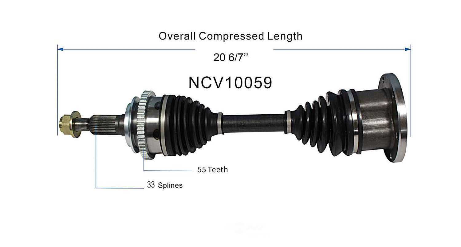 GSP NORTH AMERICA INC. - New CV Axle (Front) - AD8 NCV10059