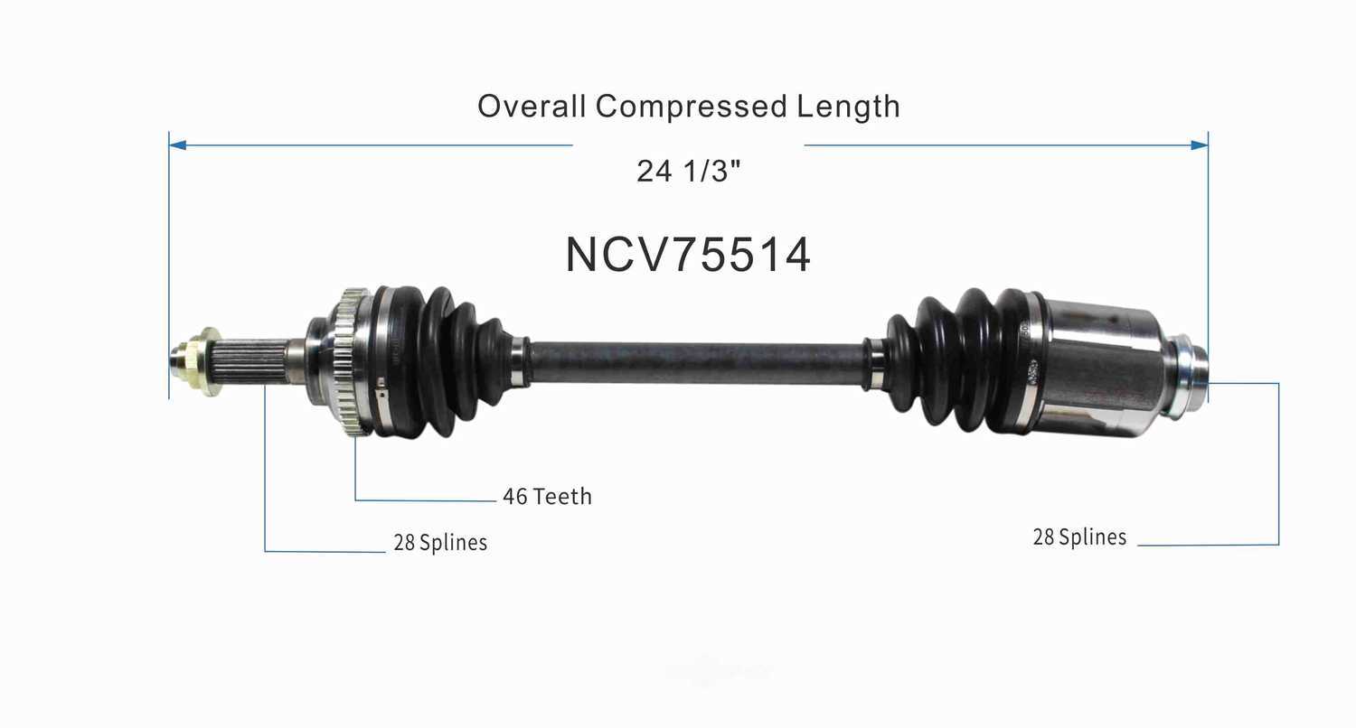 GSP NORTH AMERICA INC. - New CV Axle (Front Right) - AD8 NCV75514