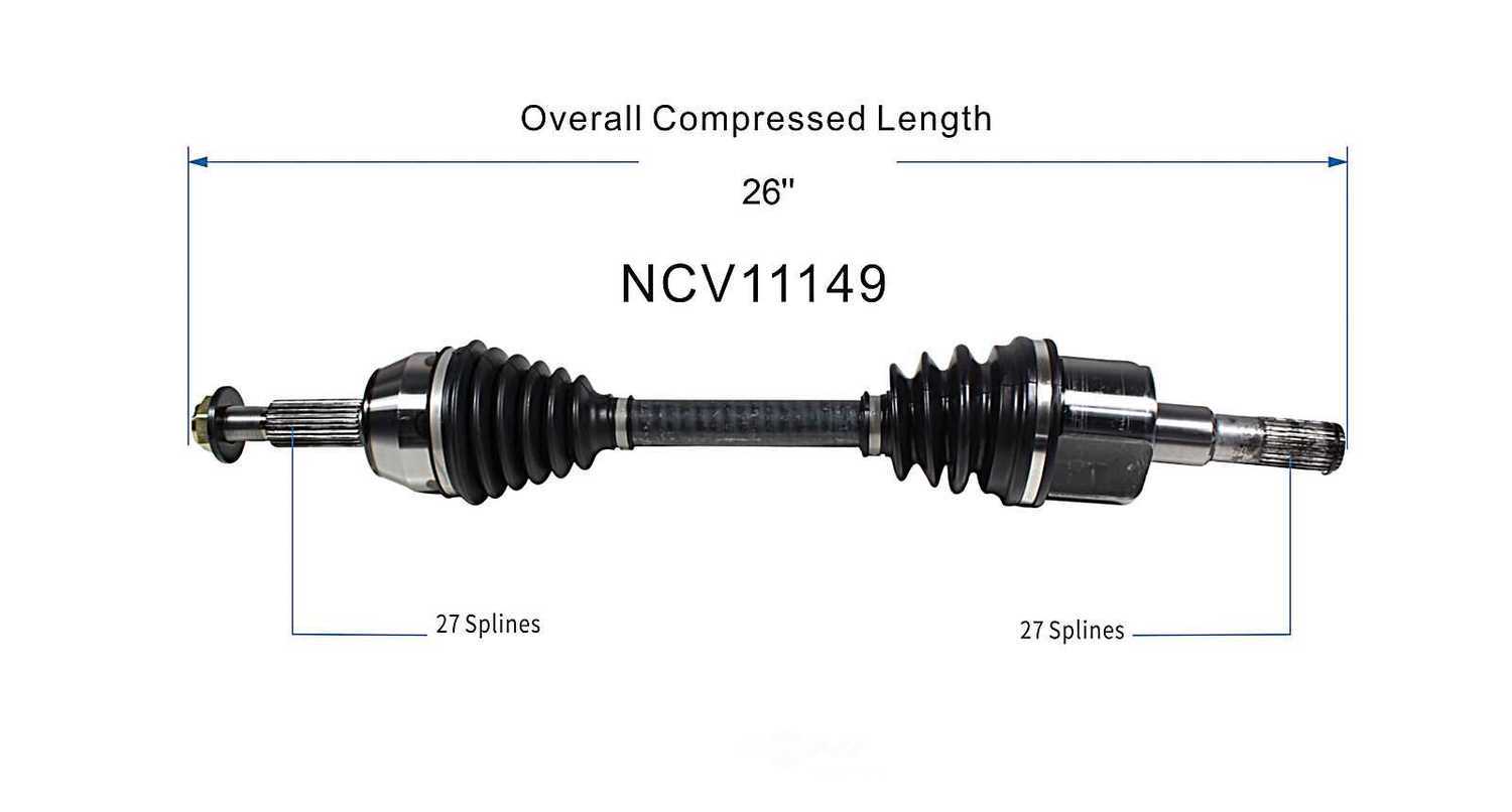 GSP NORTH AMERICA INC. - New CV Axle (Front Left) - AD8 NCV11149