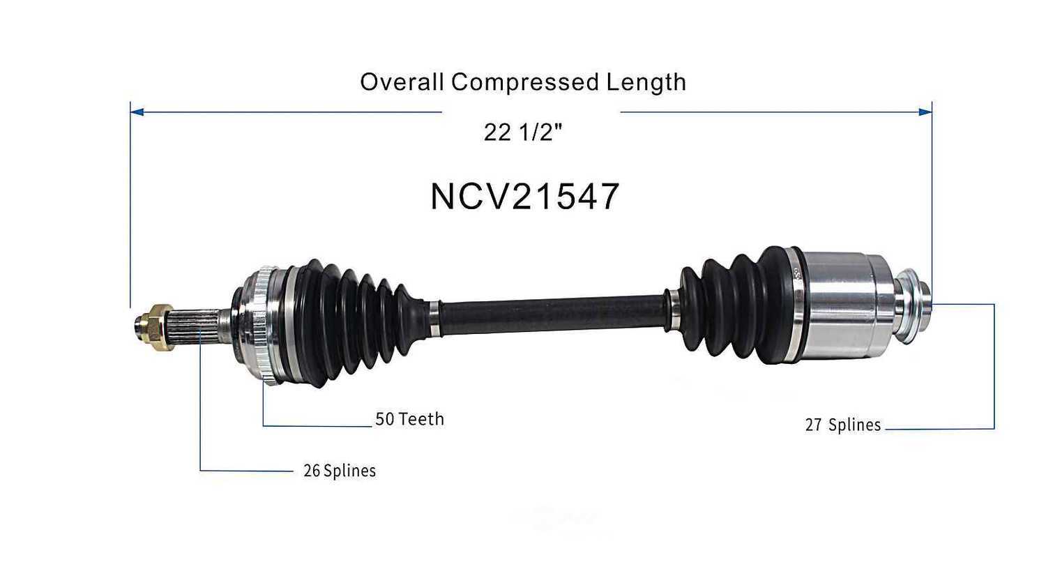 GSP NORTH AMERICA INC. - New CV Axle (Front Right) - AD8 NCV21547