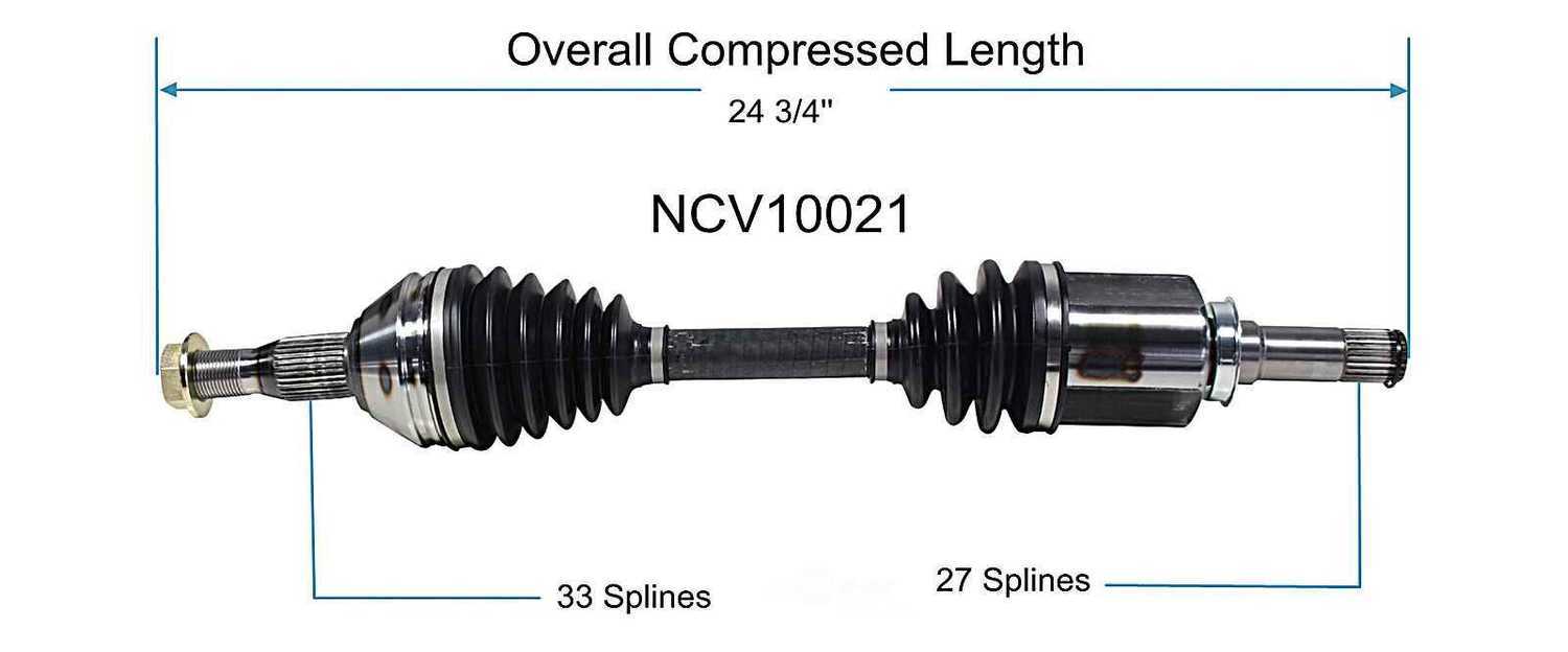GSP NORTH AMERICA INC. - New CV Axle - AD8 NCV10021