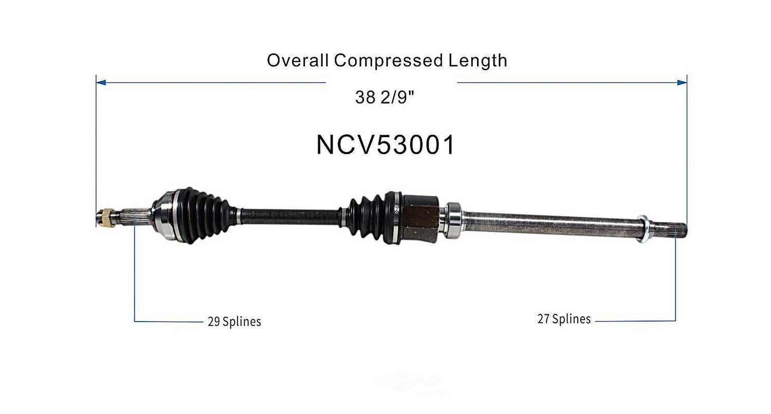 GSP NORTH AMERICA INC. - New CV Axle (Front Right) - AD8 NCV53001