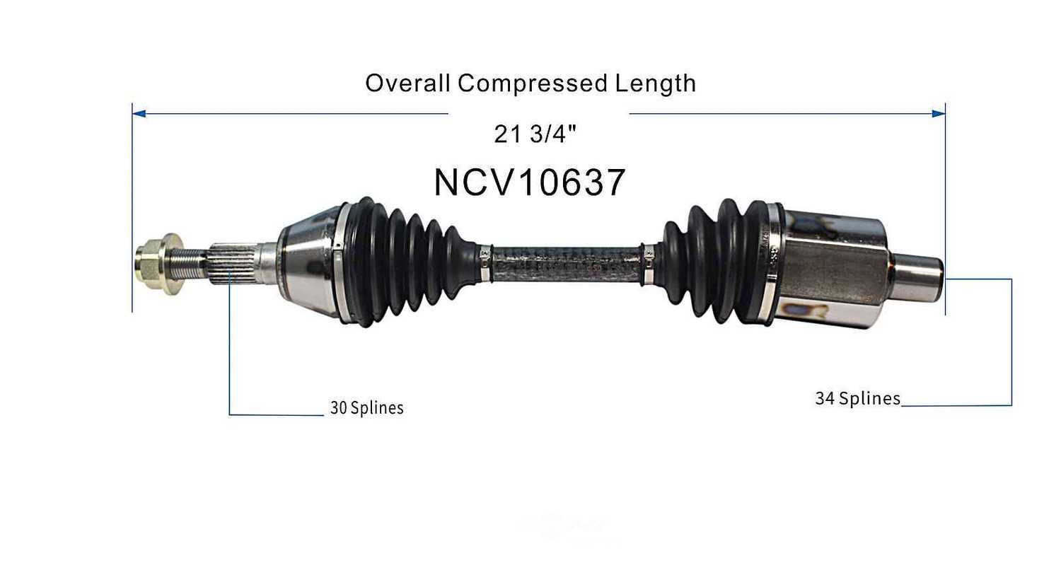 GSP NORTH AMERICA INC. - New CV Axle (Front Left) - AD8 NCV10637
