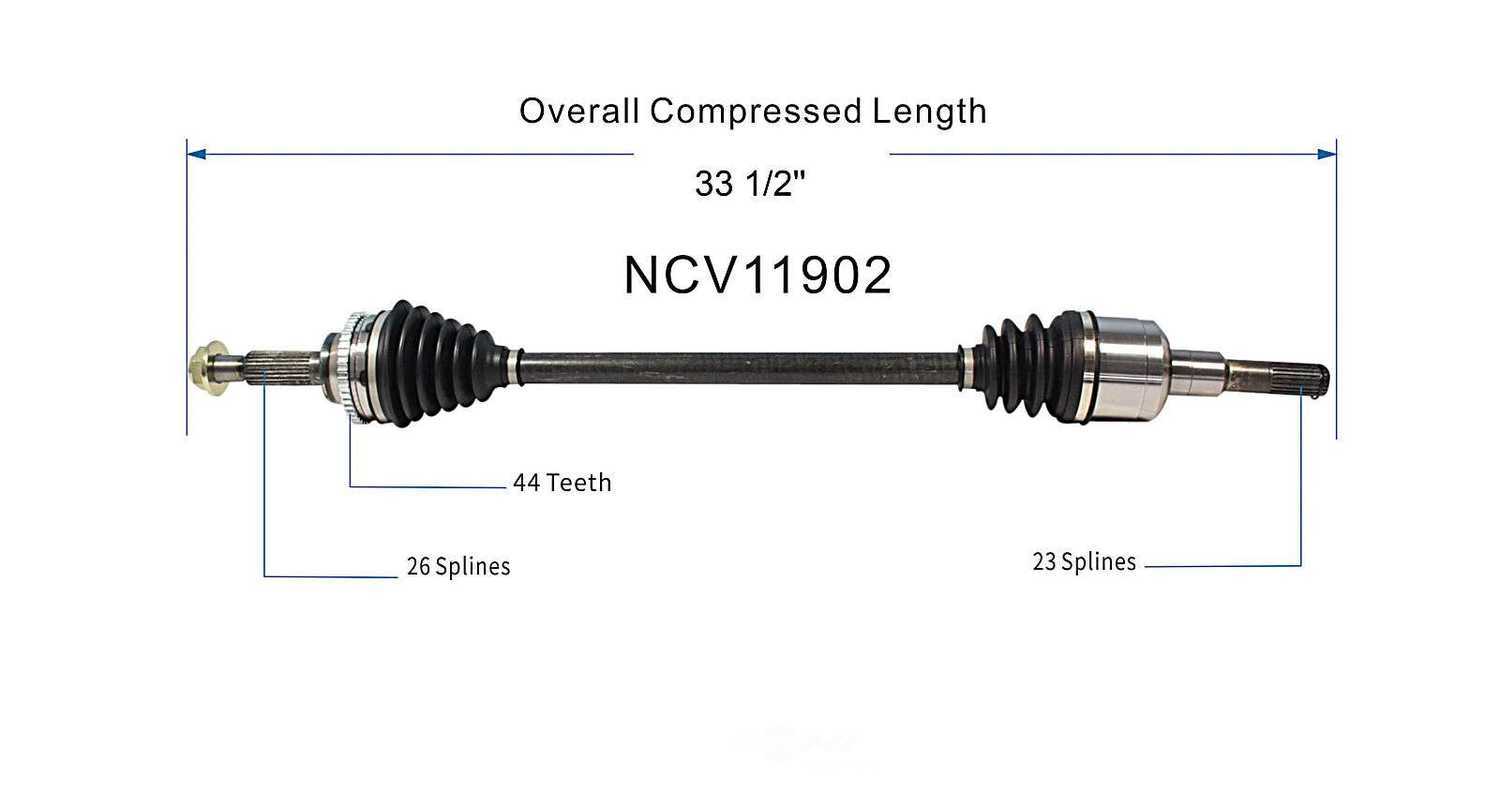 GSP NORTH AMERICA INC. - New CV Axle (Rear Right) - AD8 NCV11902