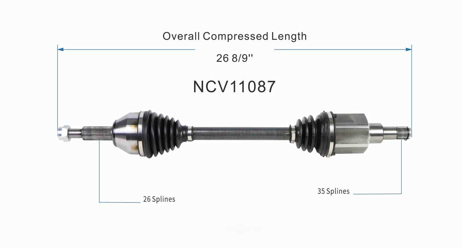 GSP NORTH AMERICA INC. - New CV Axle - AD8 - ncv11087