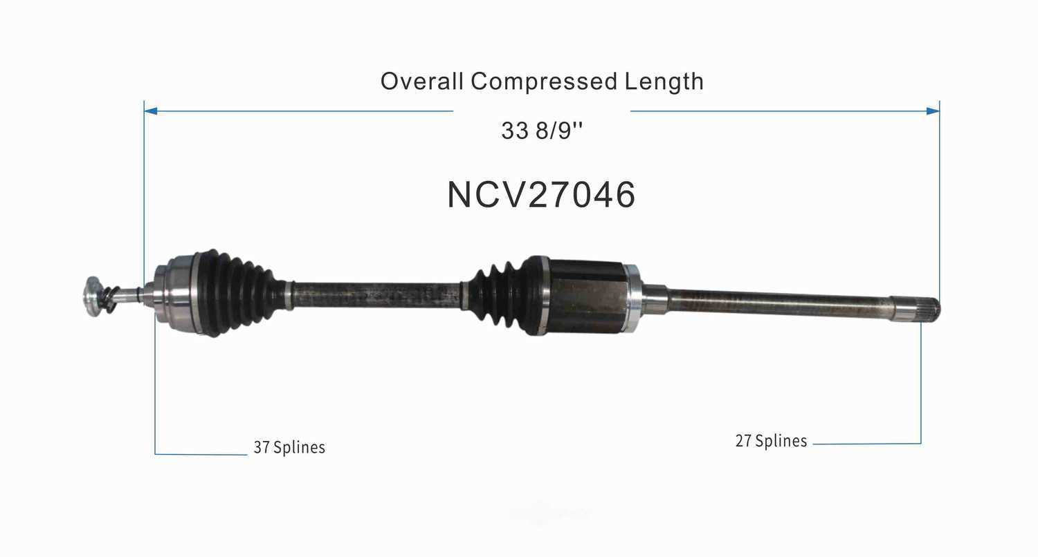 GSP NORTH AMERICA INC. - New CV Axle (Front Right) - AD8 NCV27046