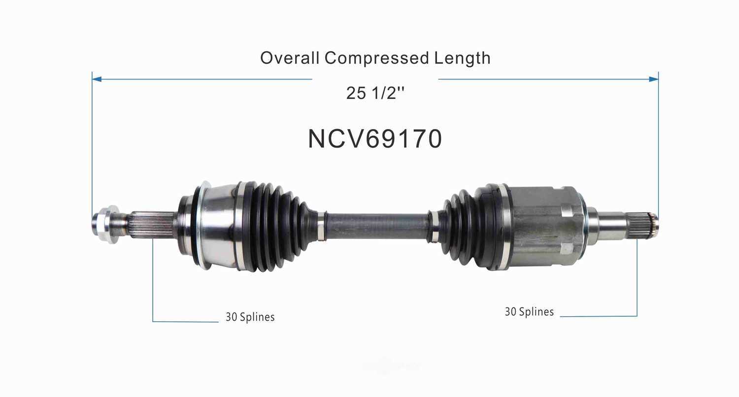 GSP NORTH AMERICA INC. - New CV Axle (Front) - AD8 NCV69170