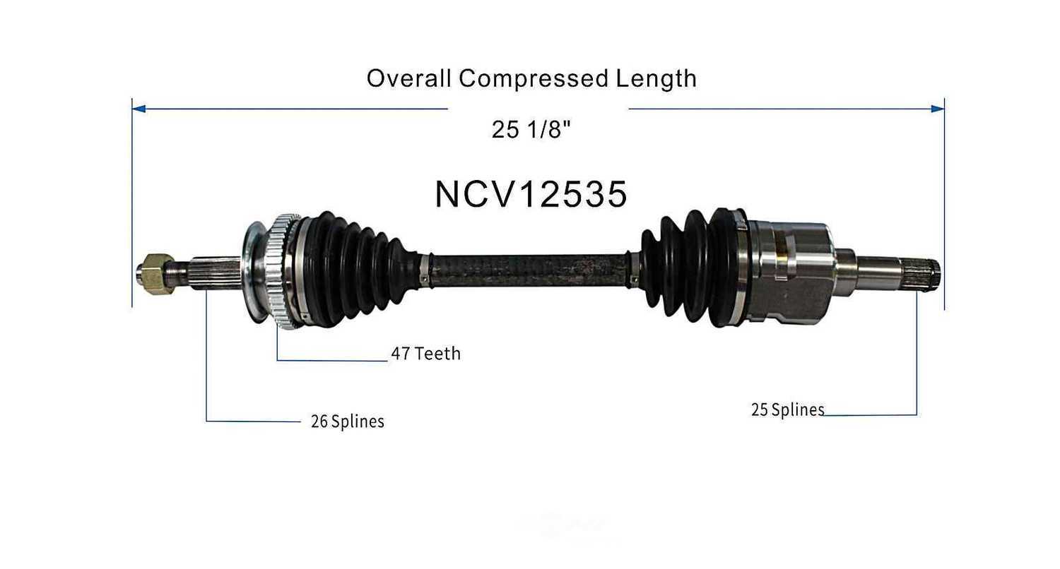 GSP NORTH AMERICA INC. - New CV Axle (Front Left) - AD8 NCV12535
