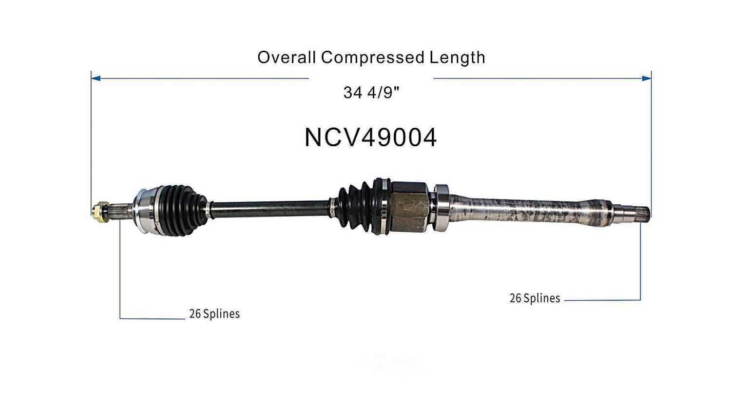 GSP NORTH AMERICA INC. - New CV Axle (Front Right) - AD8 NCV49004