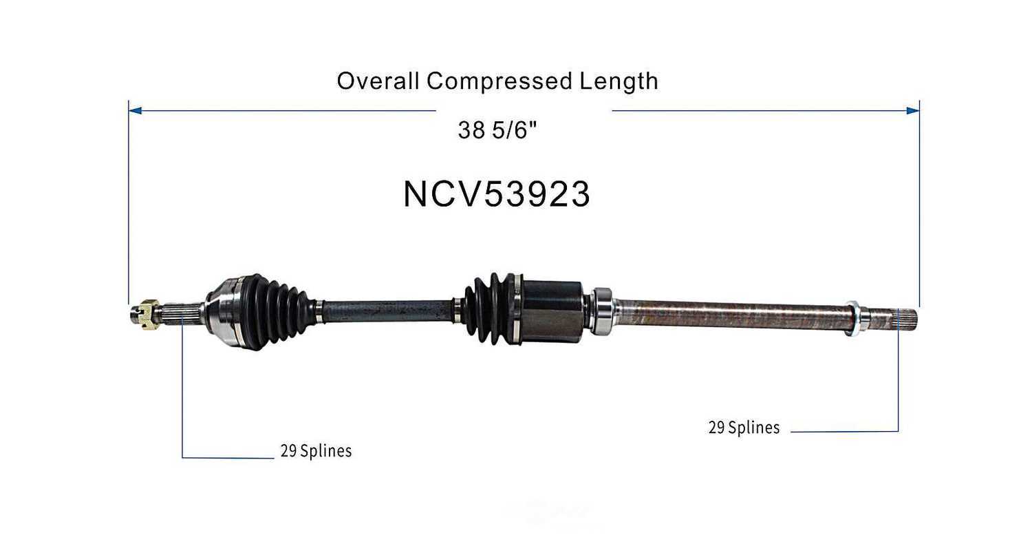 GSP NORTH AMERICA INC. - New CV Axle (Front Right) - AD8 NCV53923
