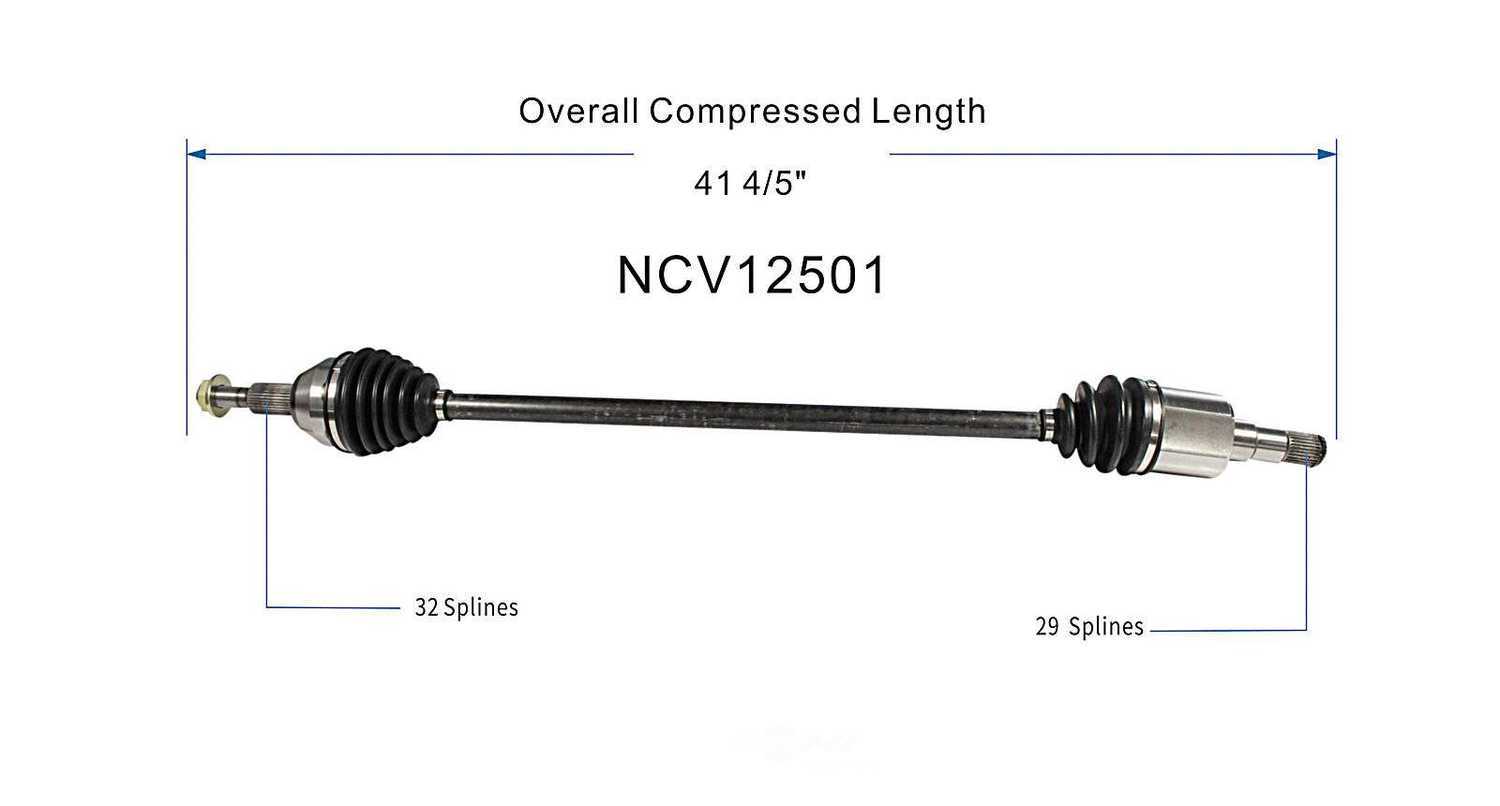 GSP NORTH AMERICA INC. - New CV Axle - AD8 NCV12501