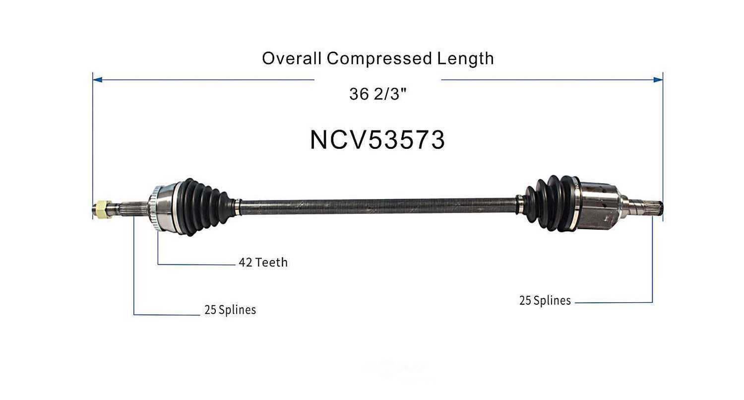 GSP NORTH AMERICA INC. - New CV Axle (Front Right) - AD8 NCV53573