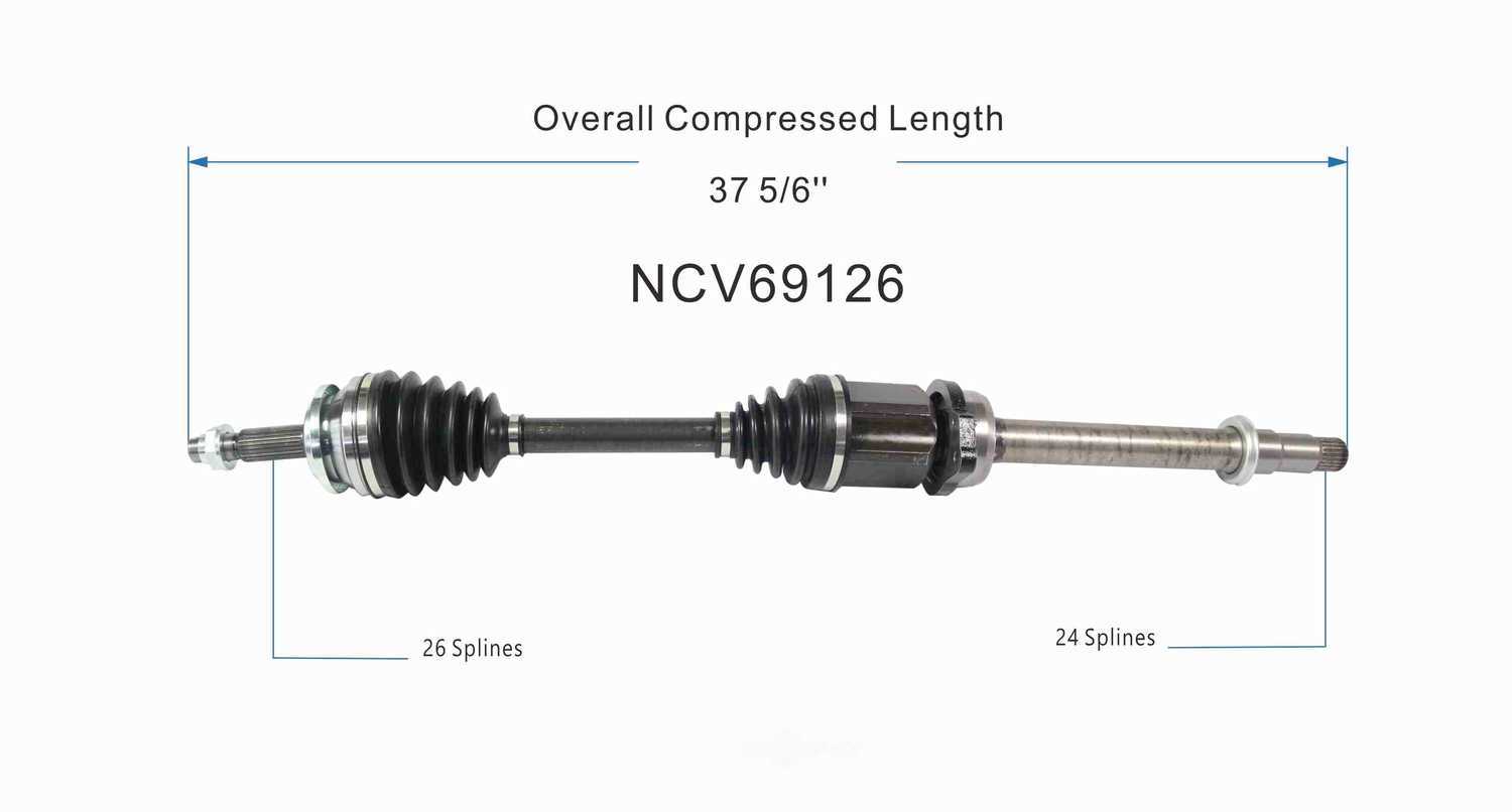 GSP NORTH AMERICA INC. - New CV Axle - AD8 NCV69126