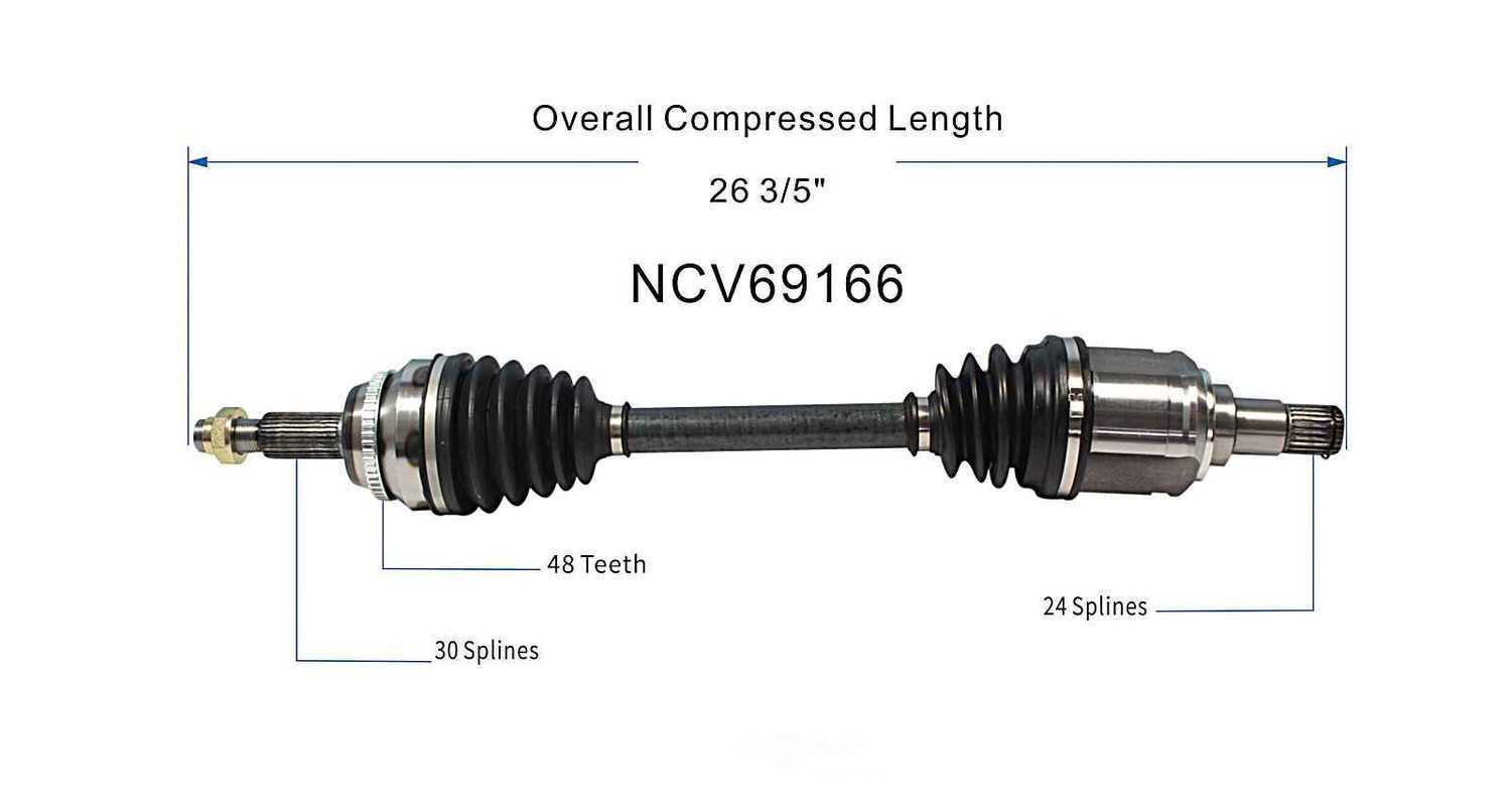 GSP NORTH AMERICA INC. - New CV Axle (Front Left) - AD8 NCV69166