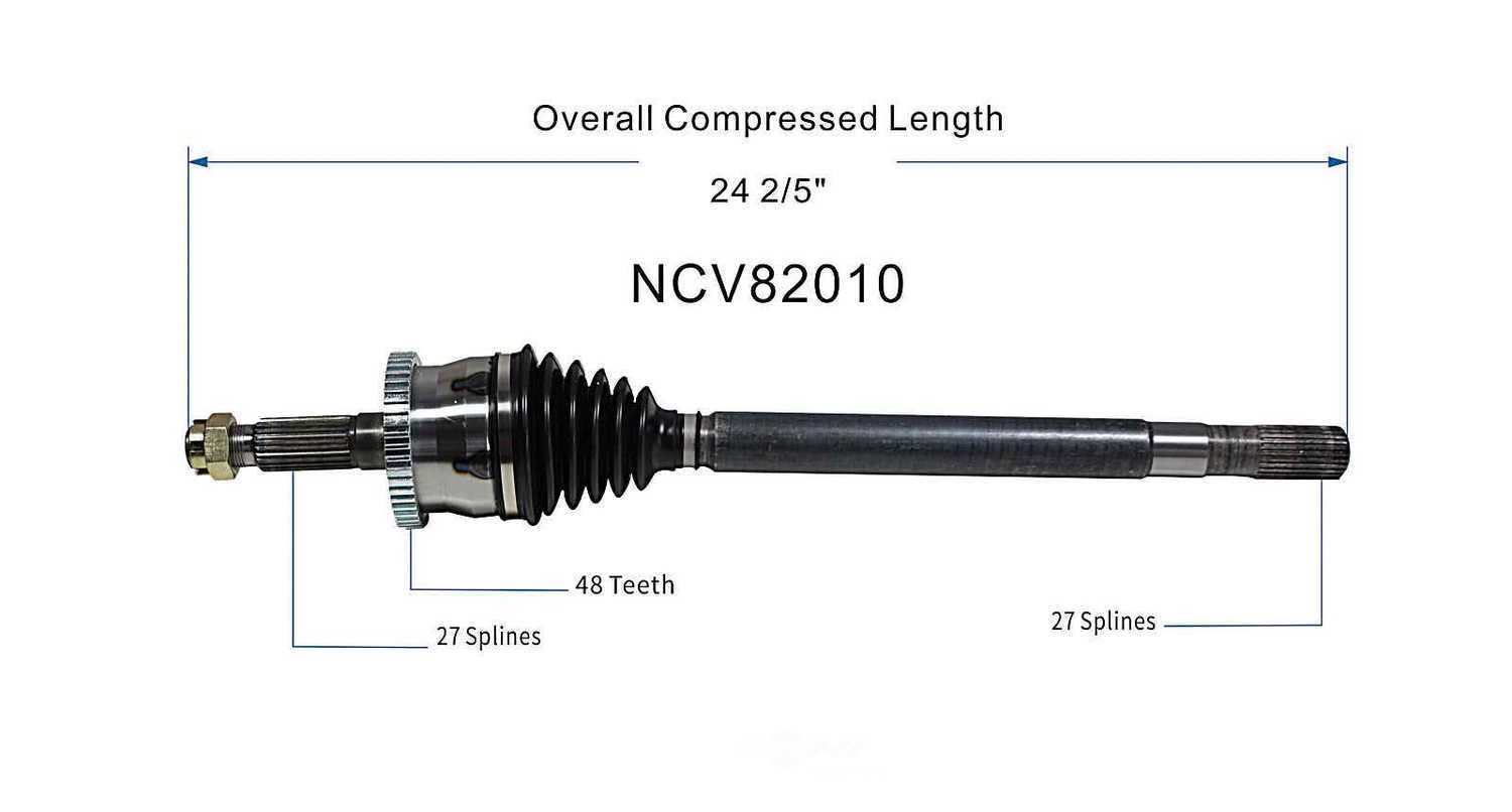 GSP NORTH AMERICA INC. - New CV Axle - AD8 NCV82010