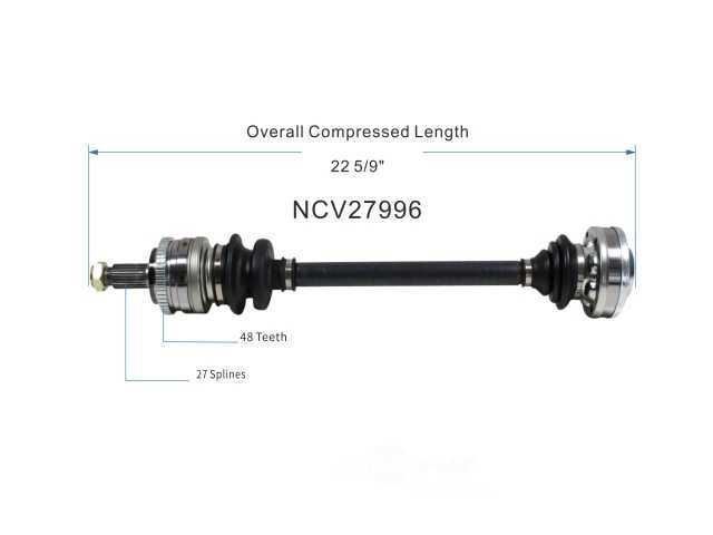 GSP NORTH AMERICA INC. - New CV Axle (Rear) - AD8 NCV27996