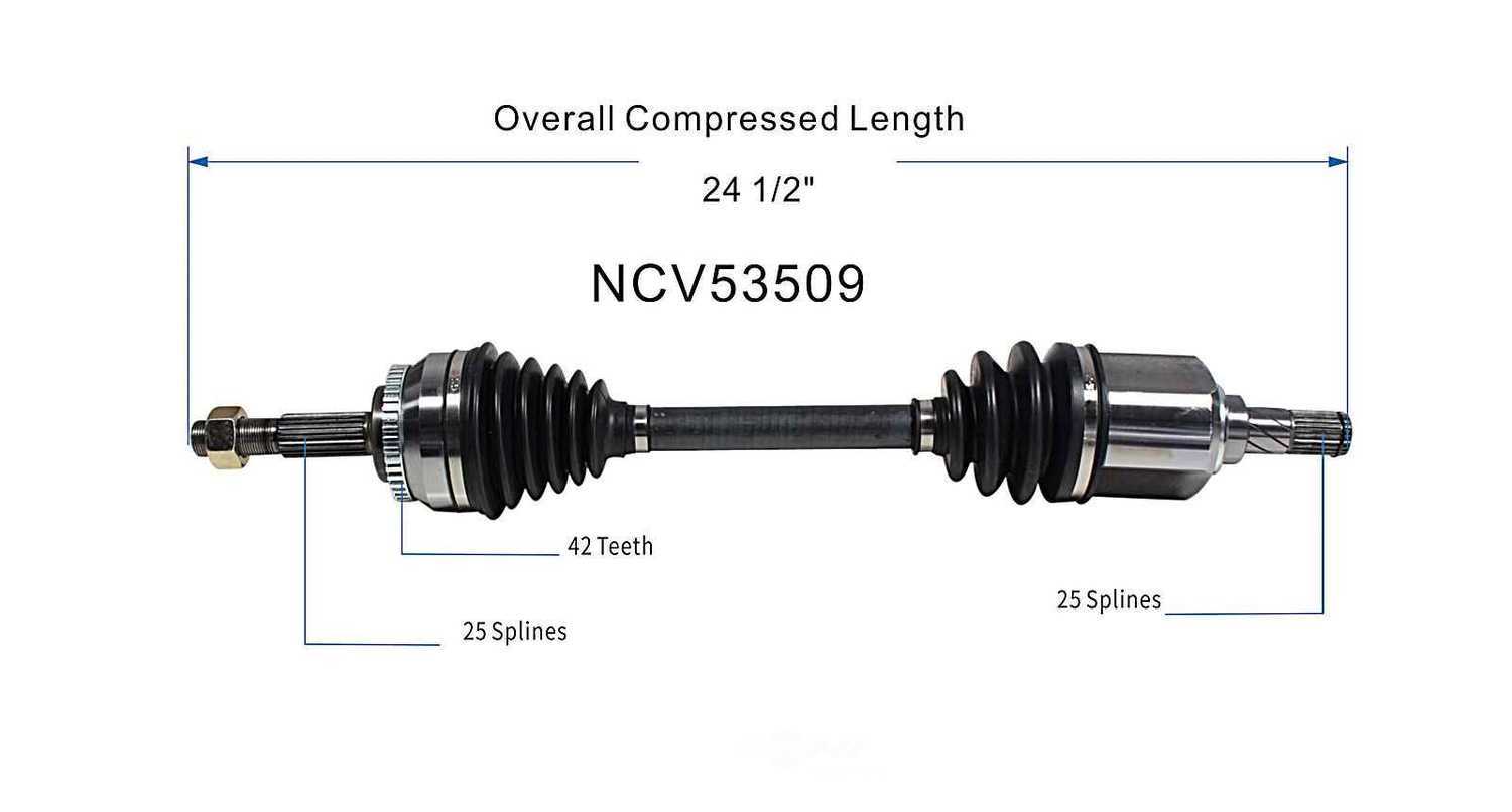 GSP NORTH AMERICA INC. - New CV Axle (Front Left) - AD8 NCV53509