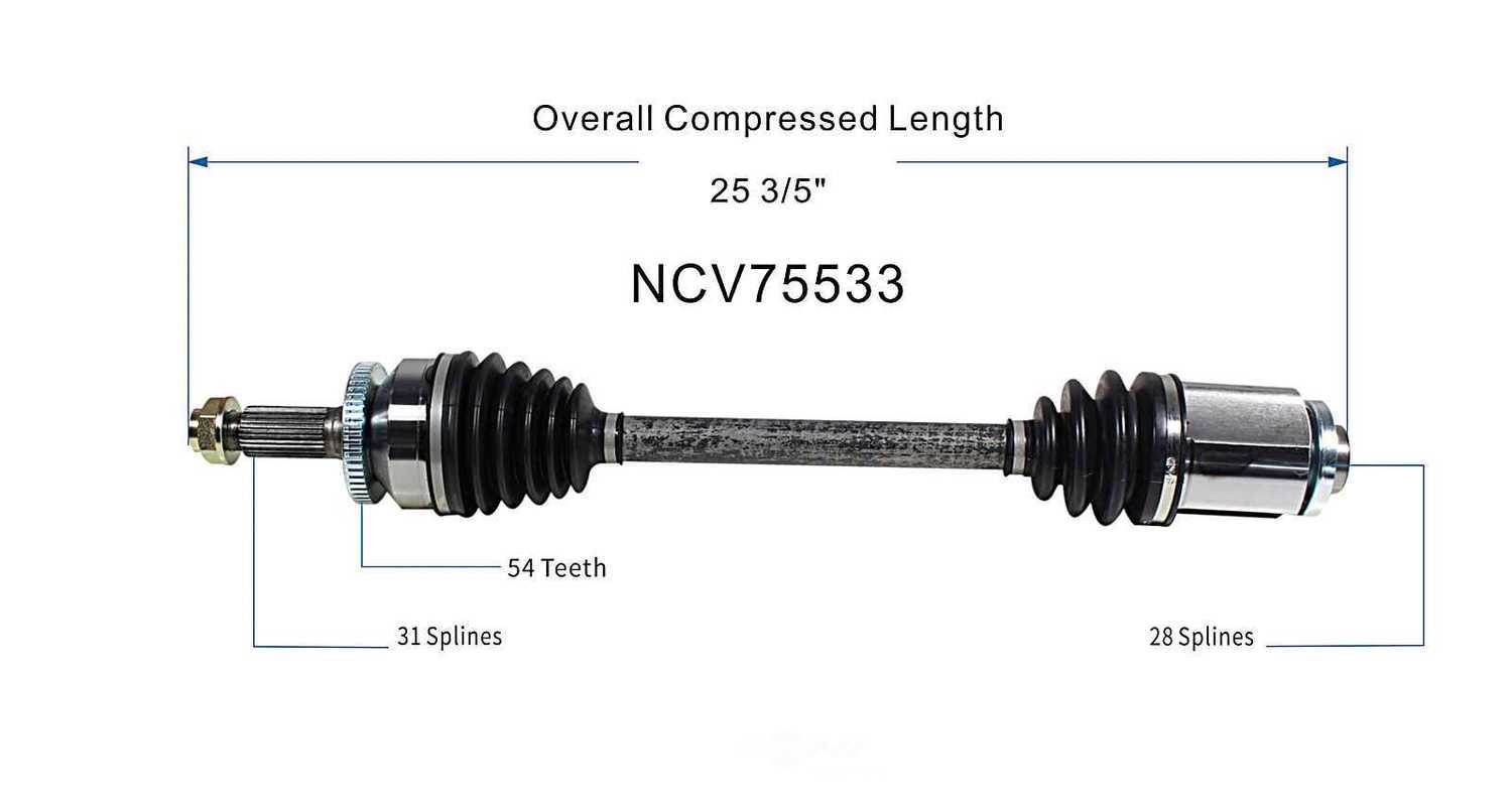 GSP NORTH AMERICA INC. - New CV Axle (Front Right) - AD8 NCV75533