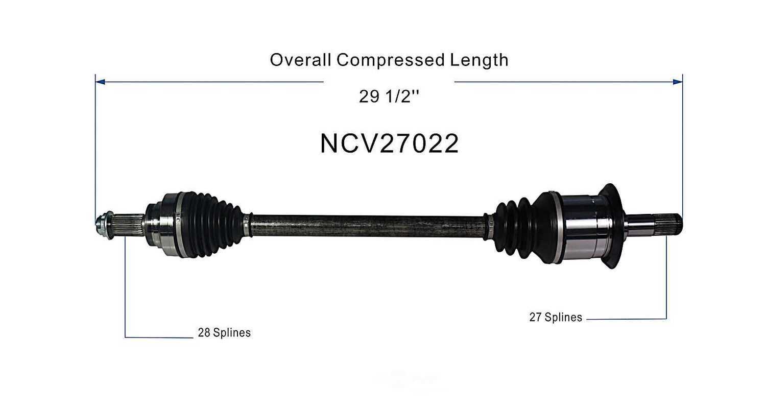 GSP NORTH AMERICA INC. - New CV Axle - AD8 NCV27022