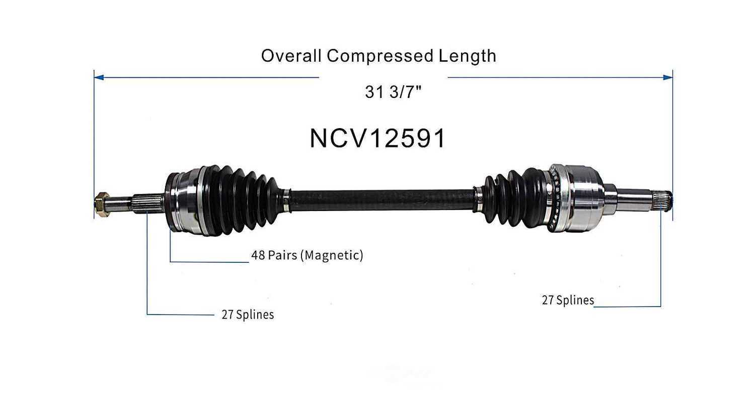 GSP NORTH AMERICA INC. - New CV Axle (Rear Left) - AD8 NCV12591